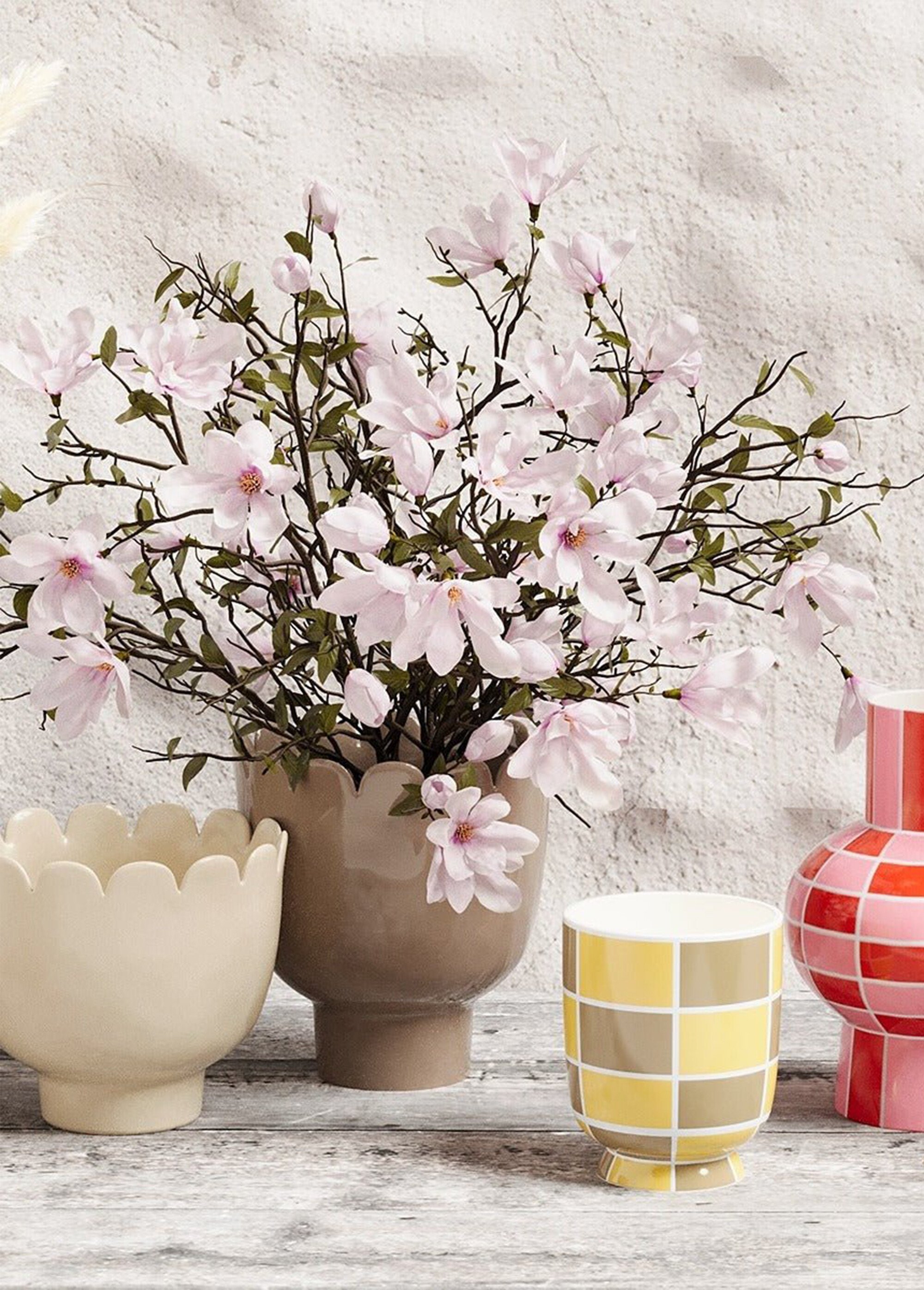 Vase large en céramique, bord écailles Rose POT-MARCEAU SF1