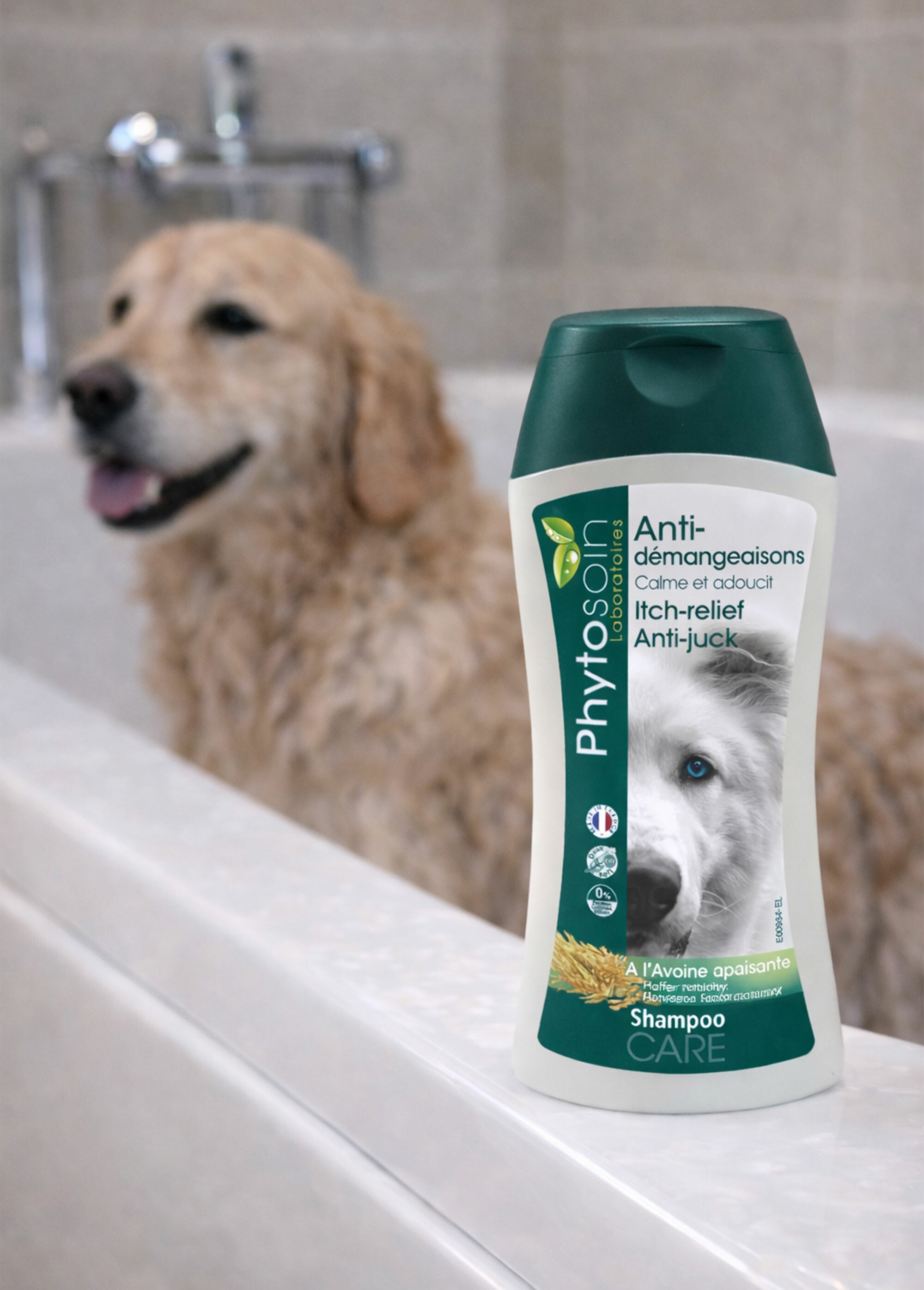 Shampooing anti-démangeaisons pour chien BLANC RIG-10095830EL SI1