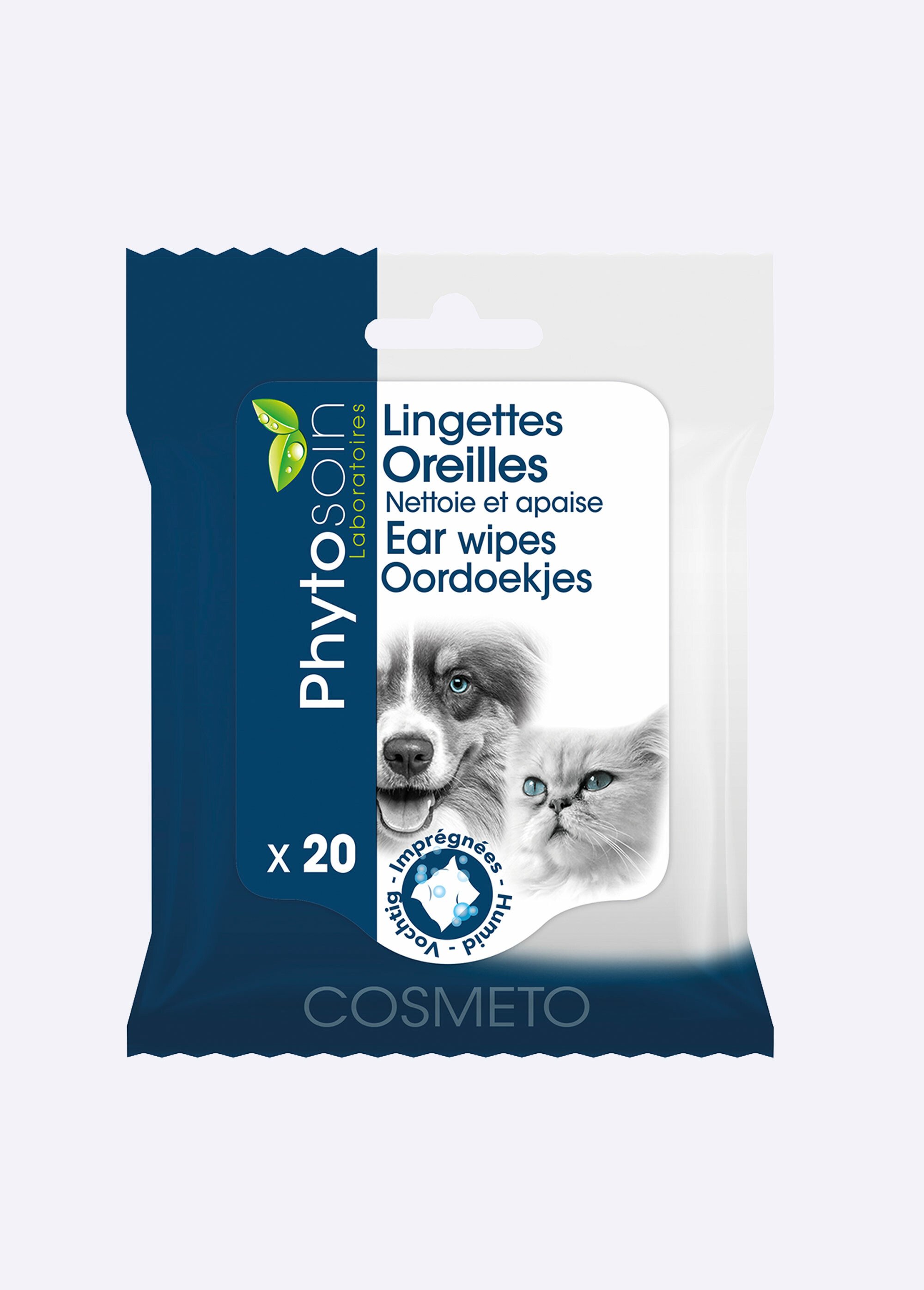 Lingettes pour oreilles chien/chat BLANC RIG-10095018EL FA1