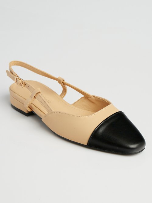 Ballerines style babies, bout rapporté Femme Beige LBSBXJ8960 FA1