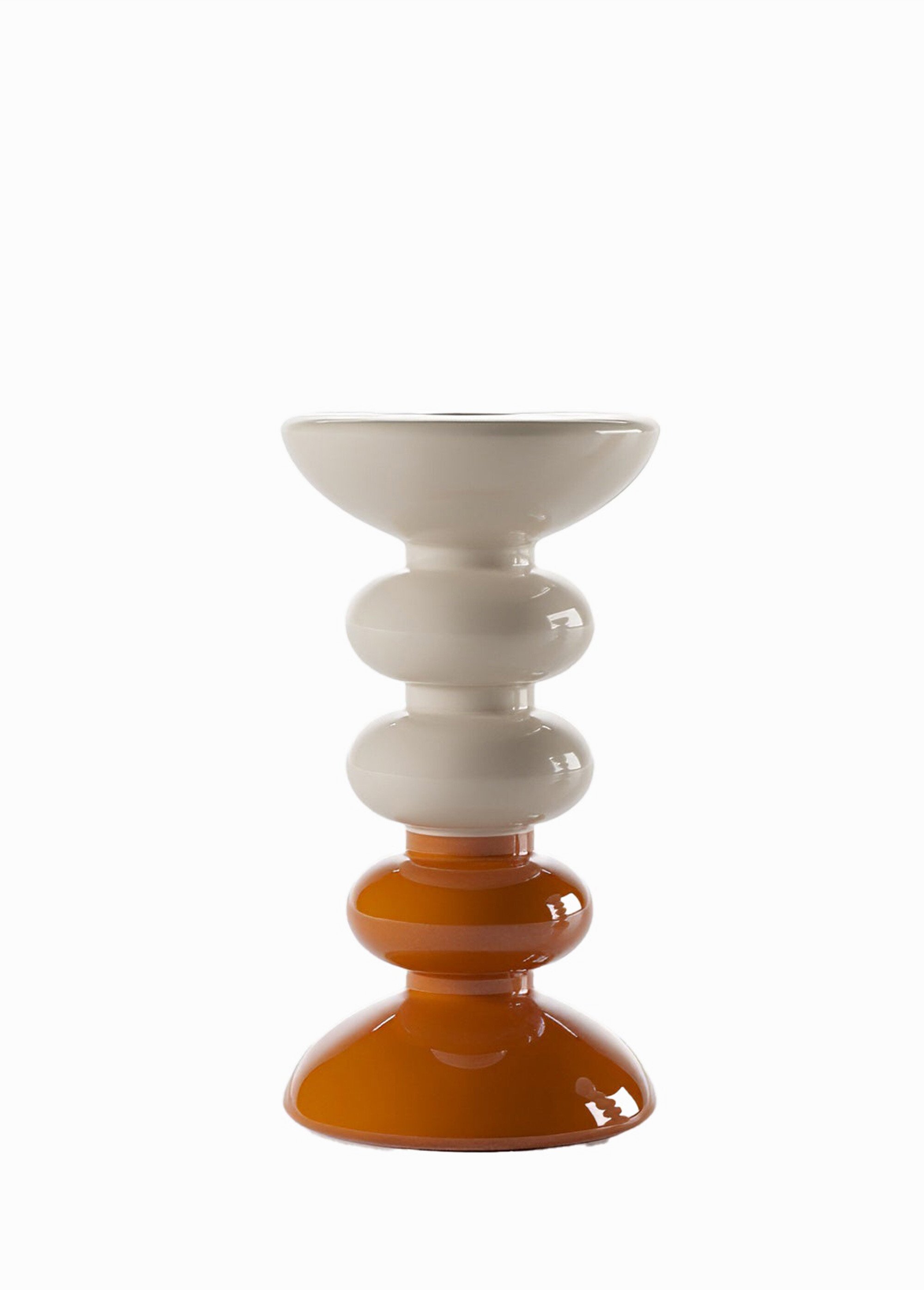 Bougeoirs bicolores en céramique Orange POT-CHELSEA DE2