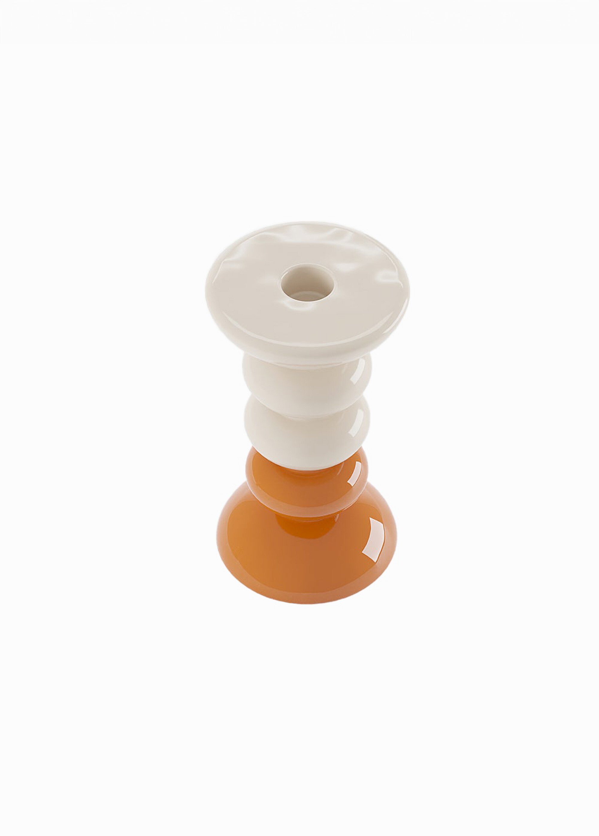 Bougeoirs bicolores en céramique Orange POT-CHELSEA OV2