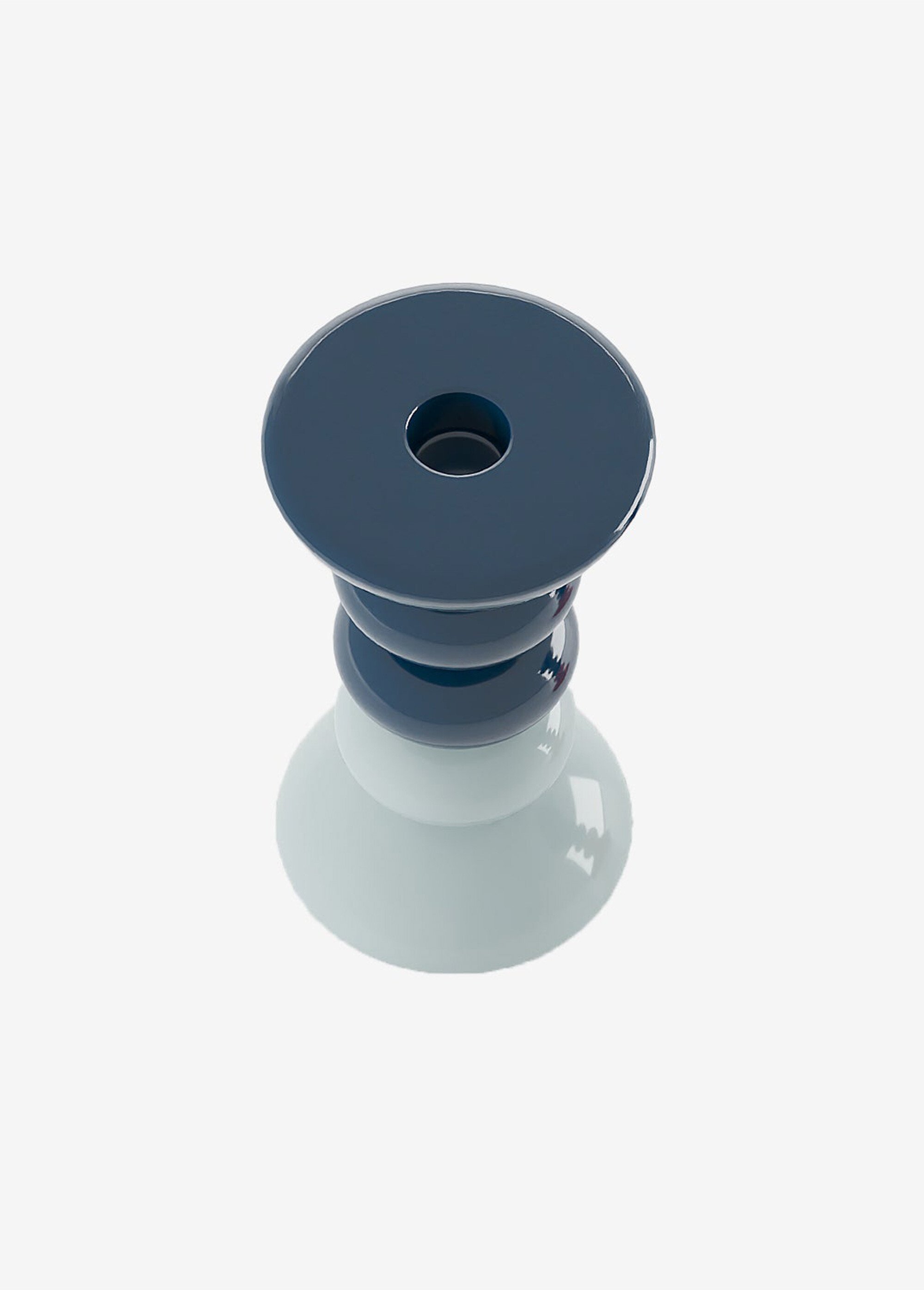 Bougeoirs graphiques en céramique Bleu POT-MENPHIS OV1