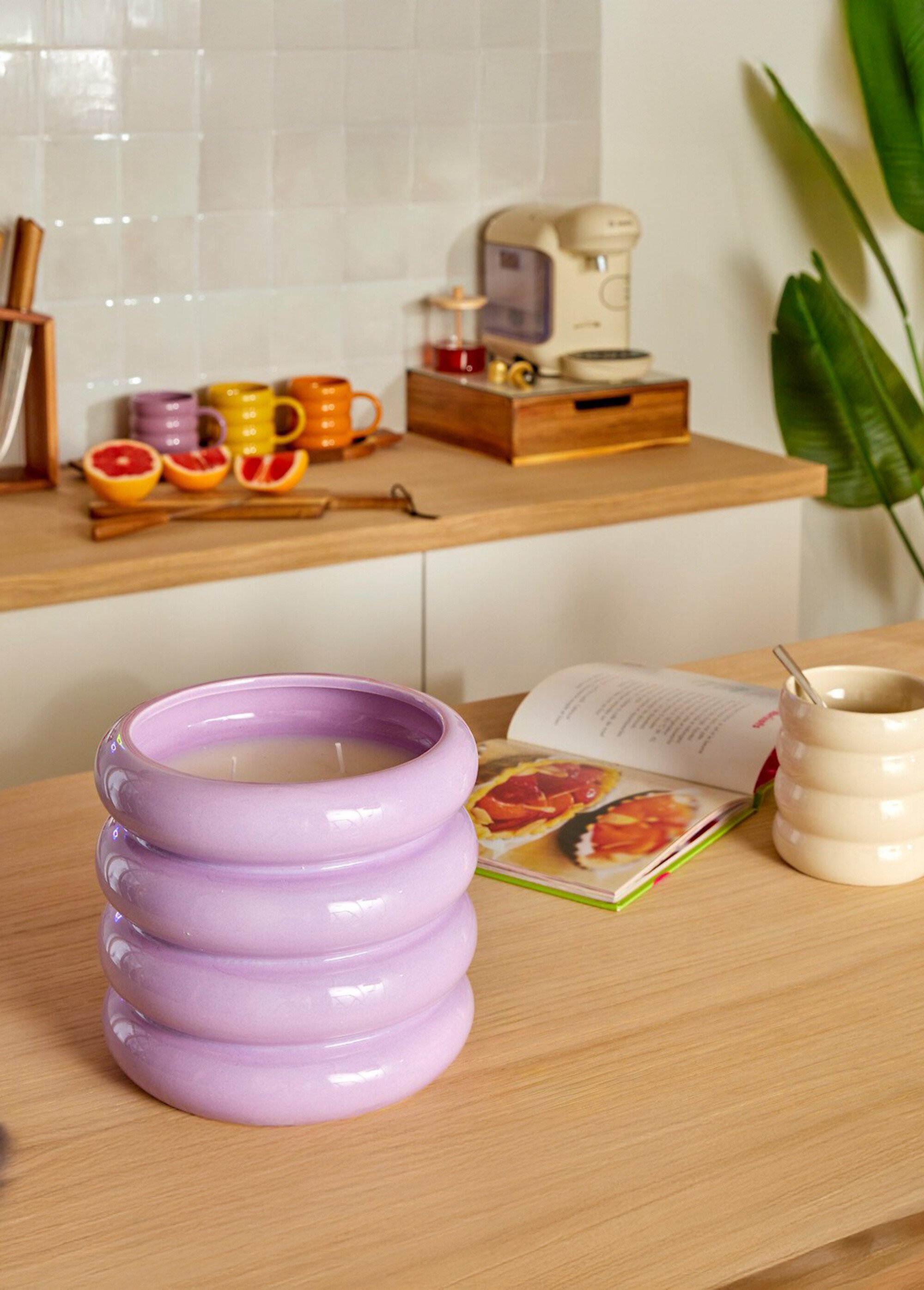 Bougie déco céramique, à la citronnelle VIOLET JJA-214838 SI1