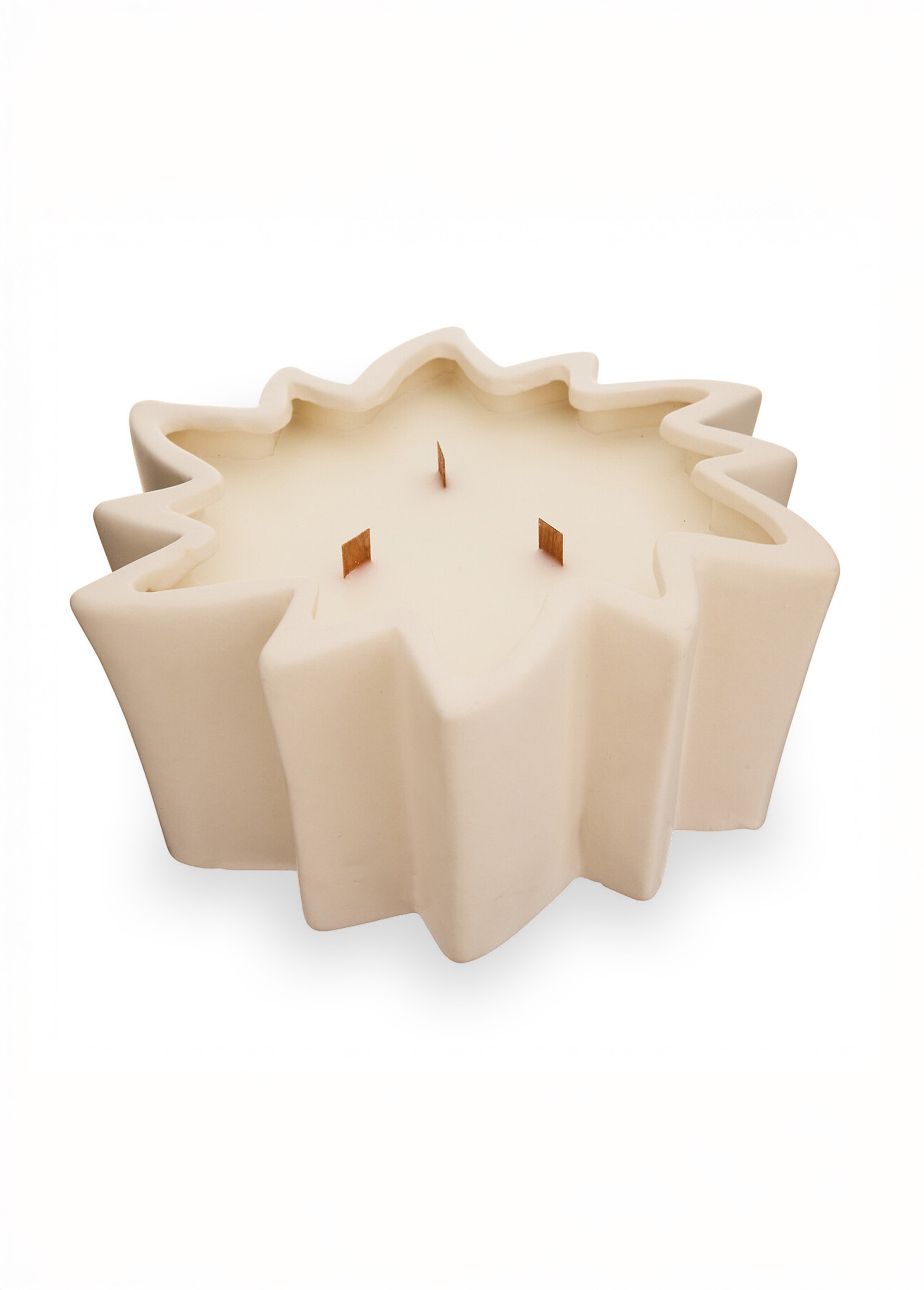 Bougie parfumée 3 mèches, étoile céramique Blanc JJA-214836 FA1