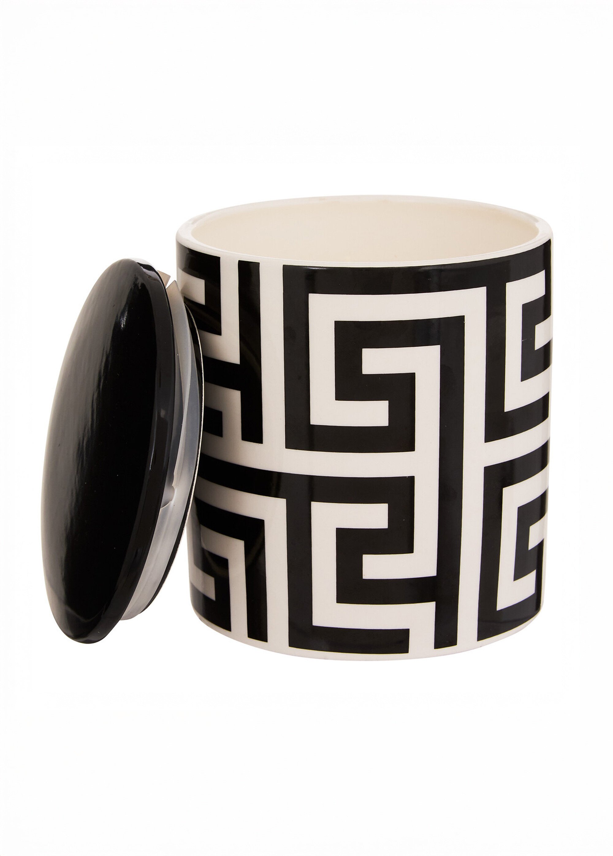 Bougie parfumée céramique + couvercle Noir JJA-214831 DE1