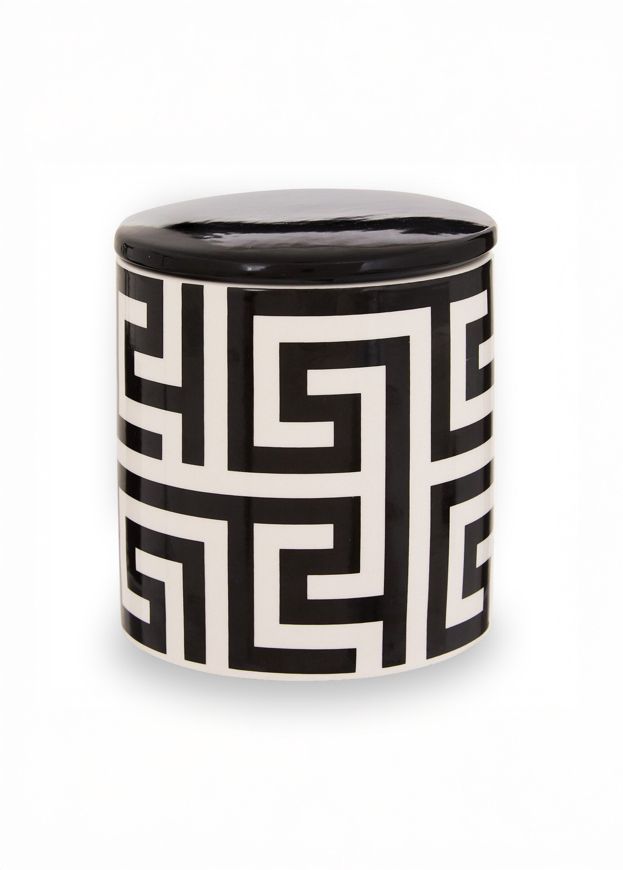 Bougie parfumée céramique + couvercle Noir JJA-214831 FA1