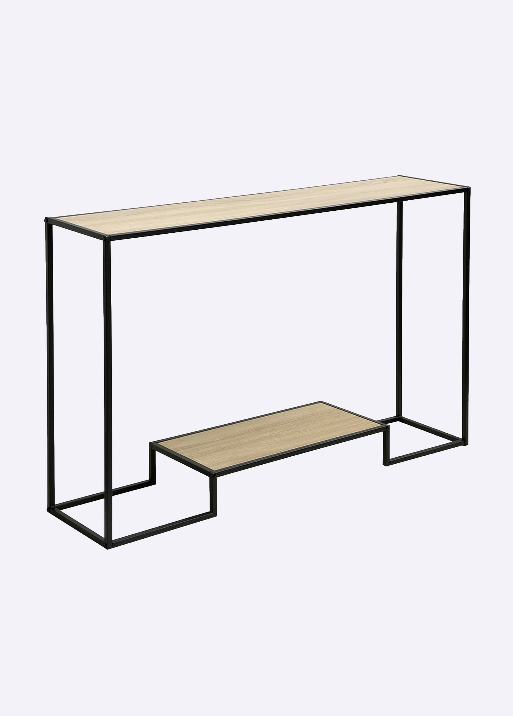 Console épurée métal et décor chêne MARRON CAL-12146133 FA1