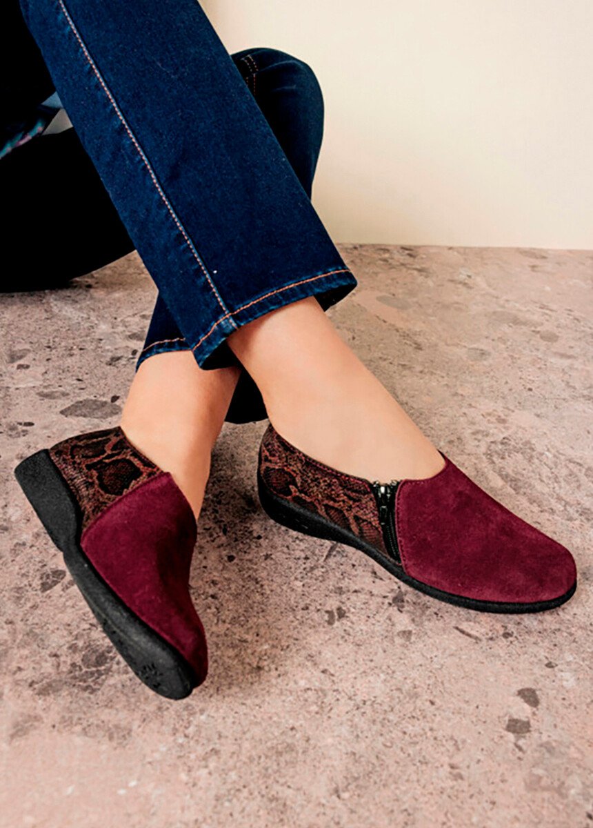 Derby zippé largeur confort en cuir