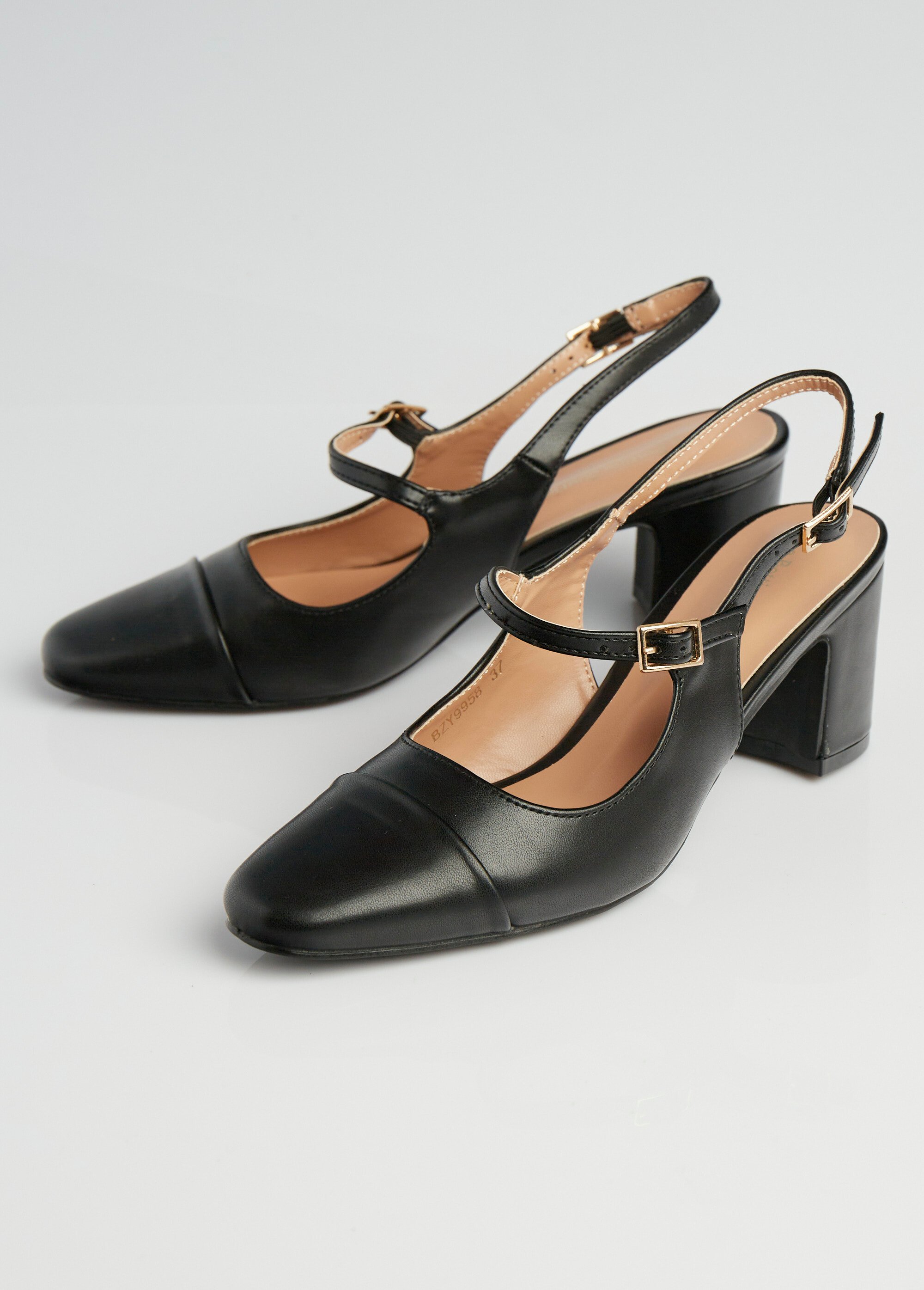 Escarpins style babies, bout rapporté Femme Noir LBSBZY9958 DE1