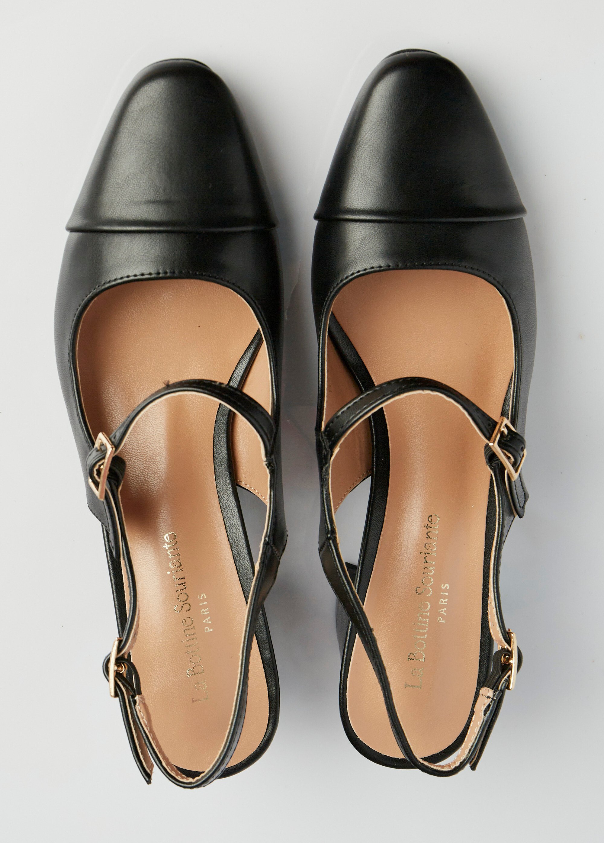 Escarpins style babies, bout rapporté Femme Noir LBSBZY9958 OV1