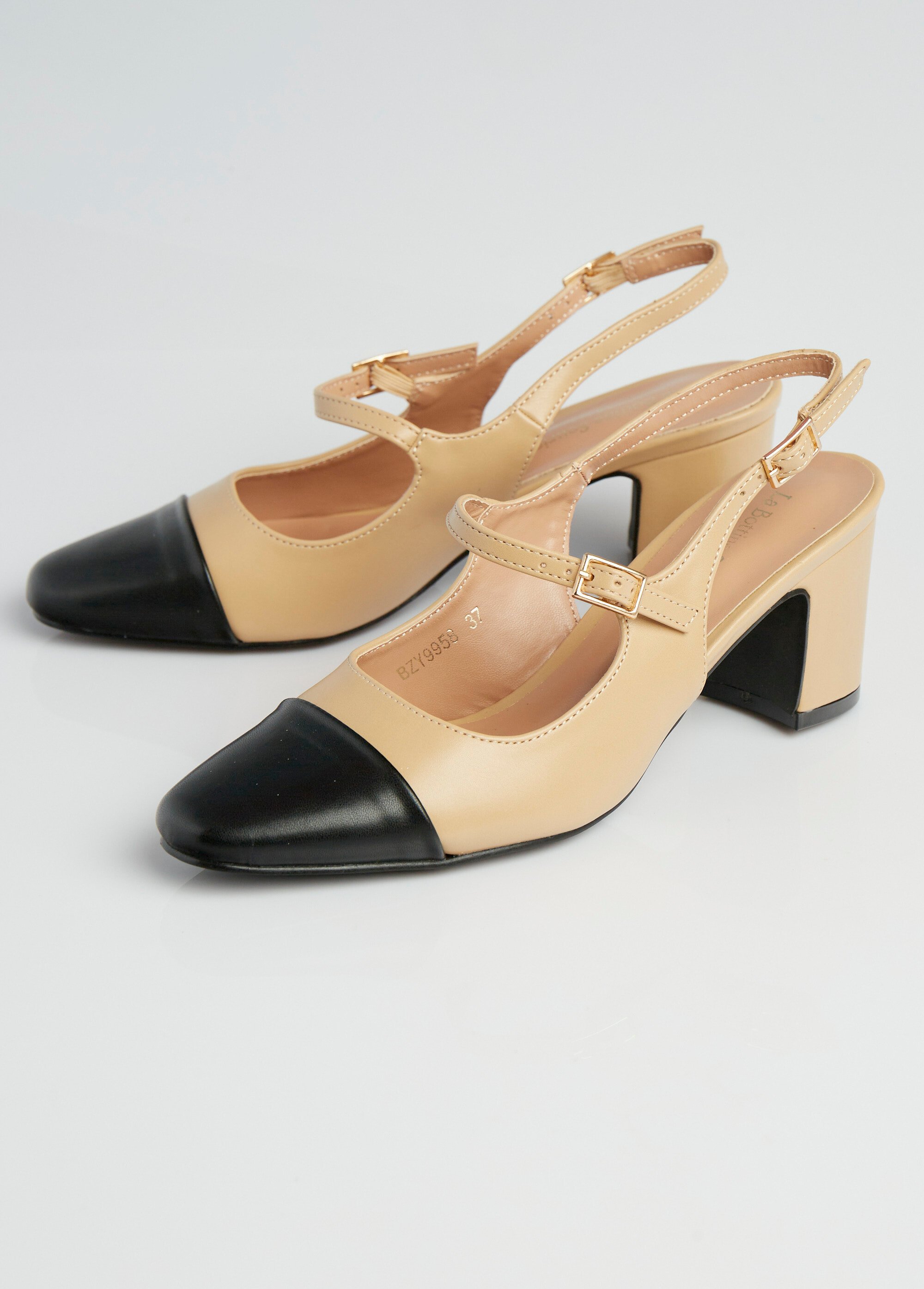 Escarpins style babies, bout rapporté Femme Beige LBSBZY9958 DE1