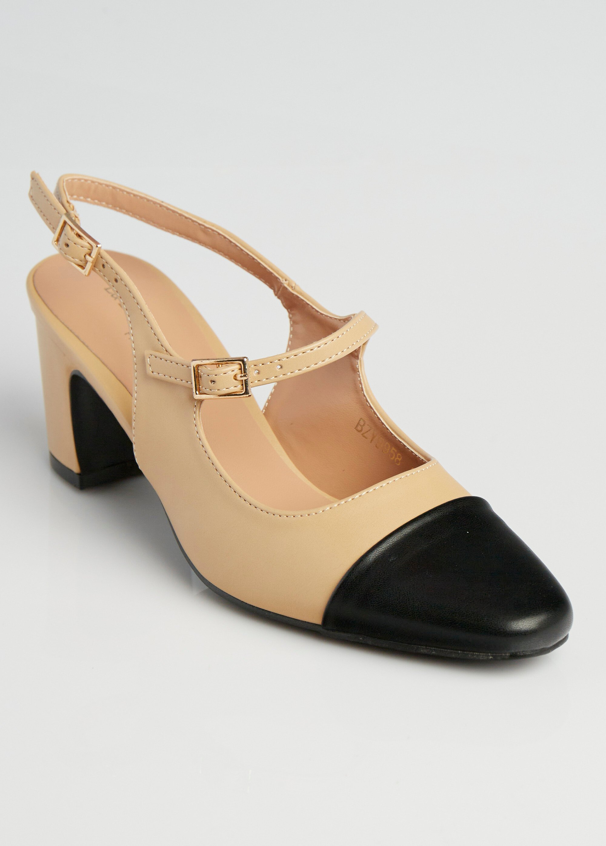 Escarpins style babies, bout rapporté Femme Beige LBSBZY9958 FA1
