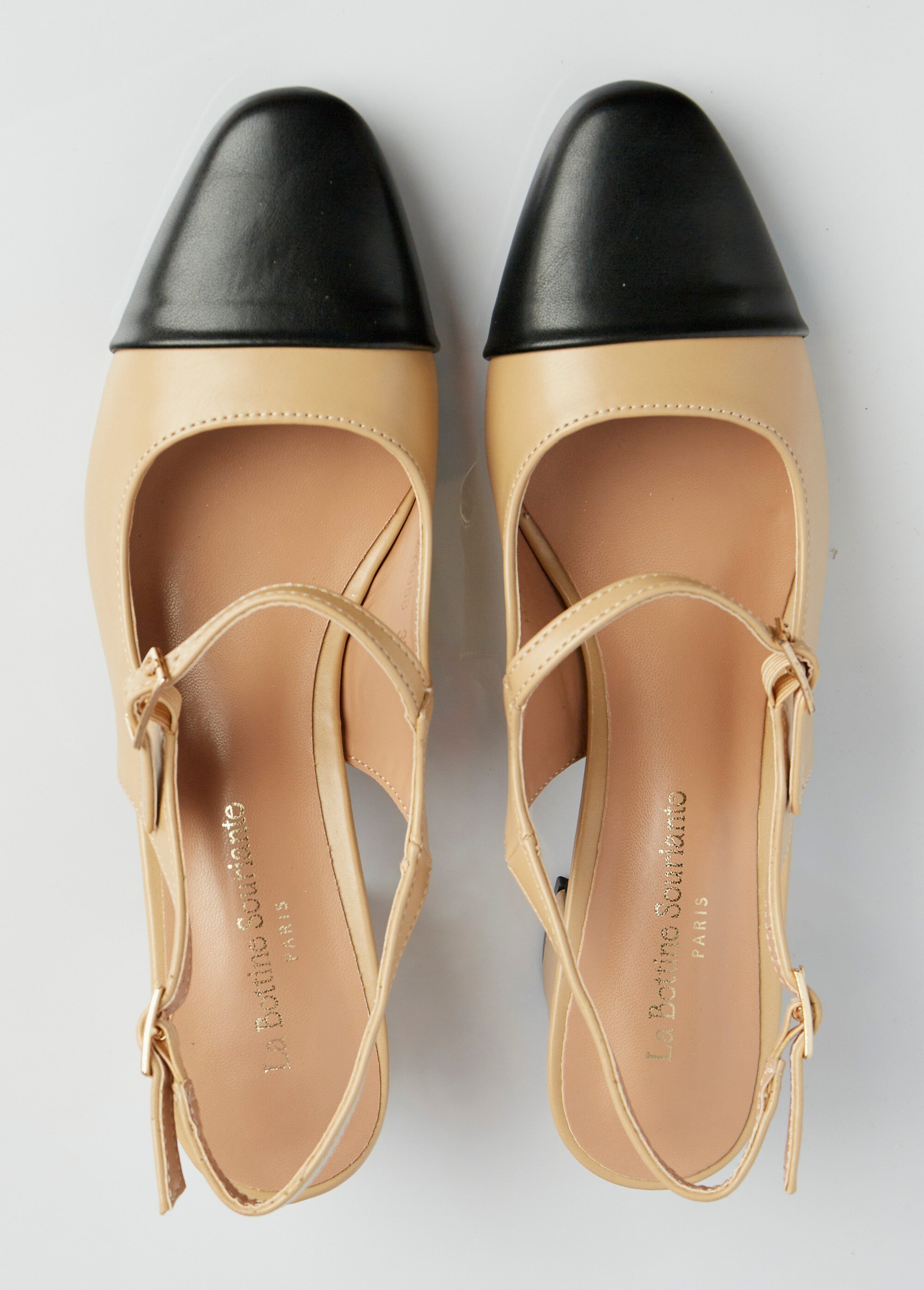 Escarpins style babies, bout rapporté Femme Beige LBSBZY9958 OV1