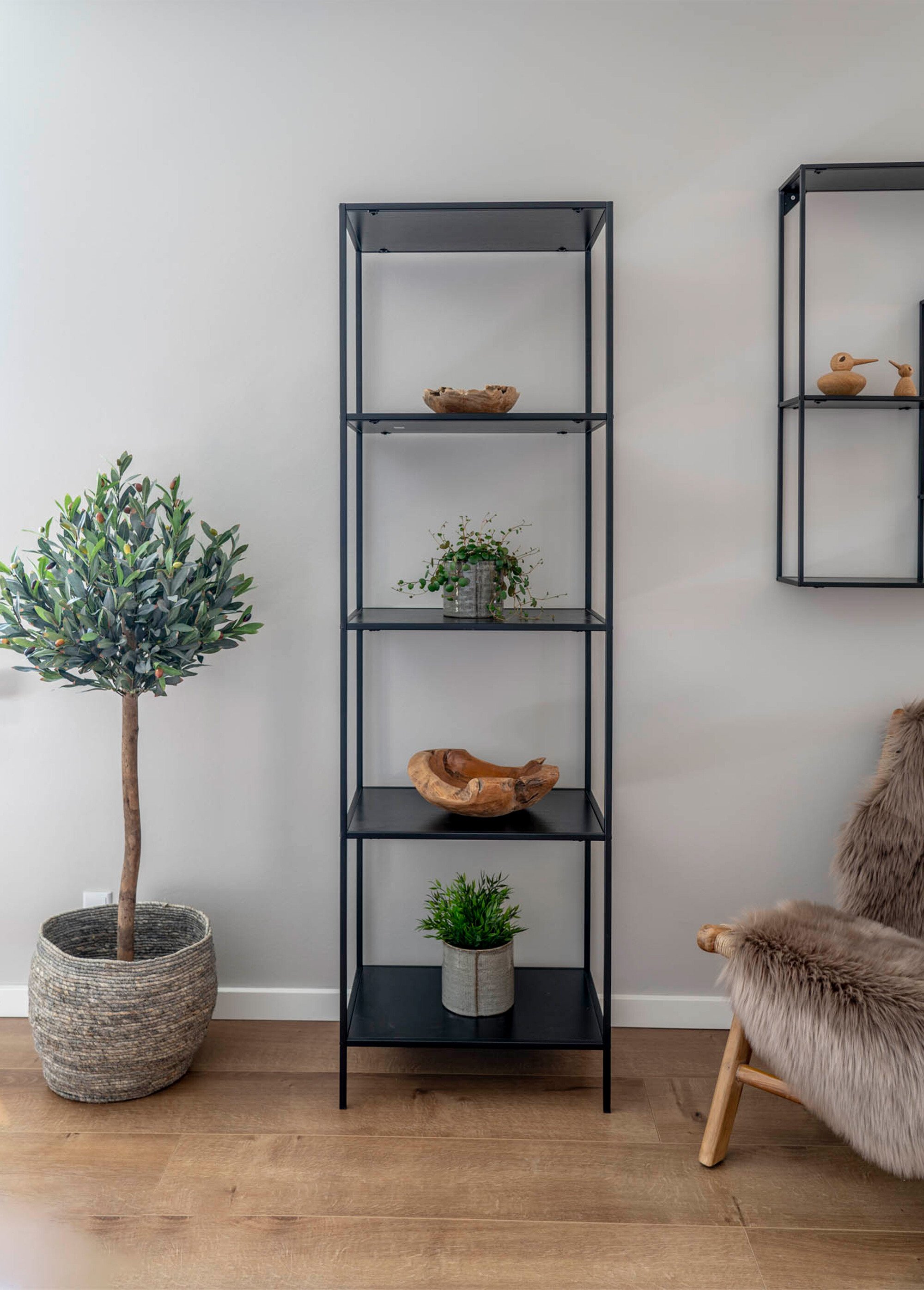 Etagère 5 niveaux en métal foncé NOIR HN-3001070 SI1