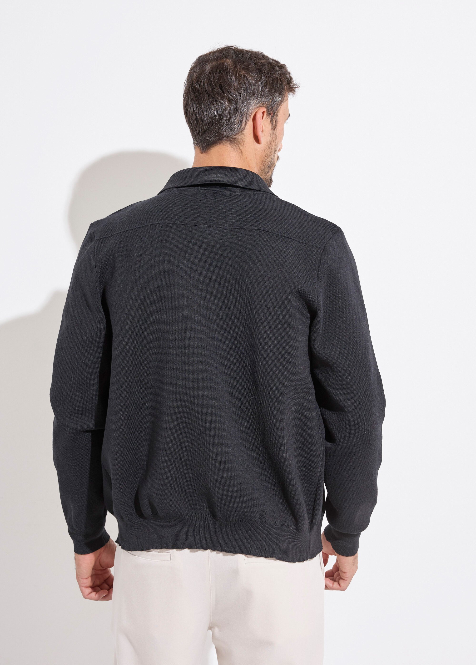 Blouson fin en maille, avec pressions Homme Noir FRIDZLSL24172-1 DO1