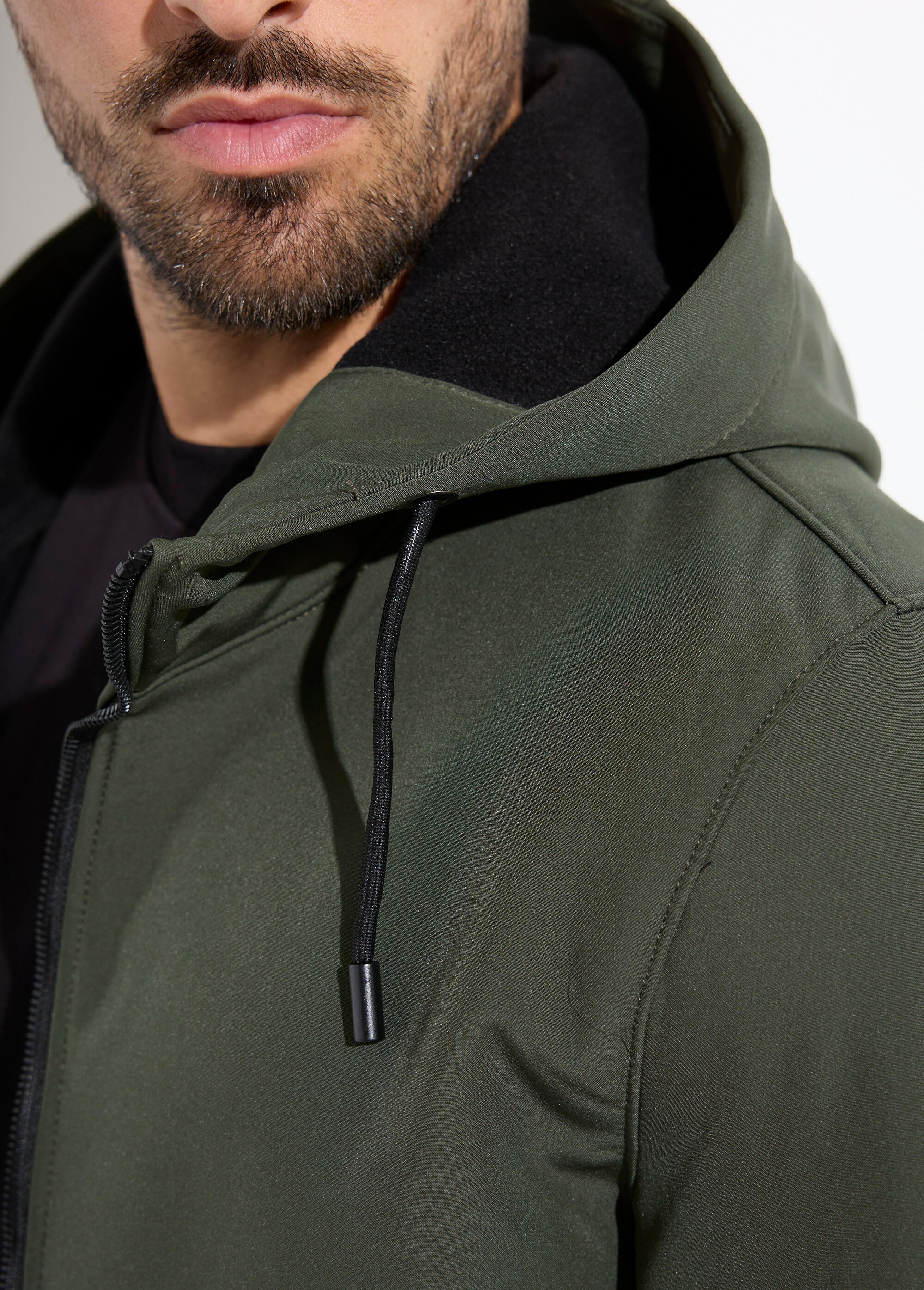 Veste sportswear mi saison courte à capuche Homme Vert KYM5367 DE1