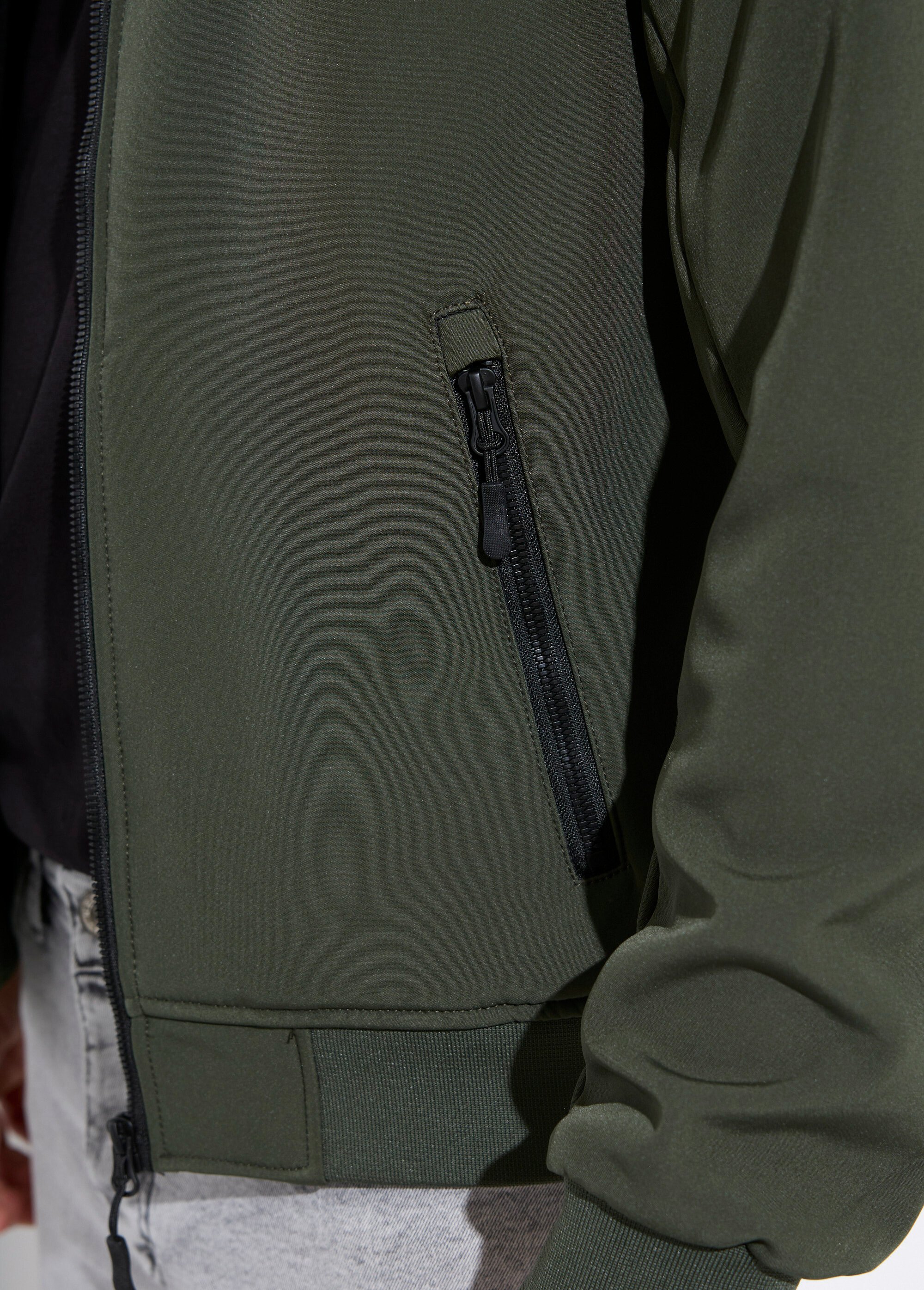 Veste sportswear mi saison courte à capuche Homme Vert KYM5367 DE2