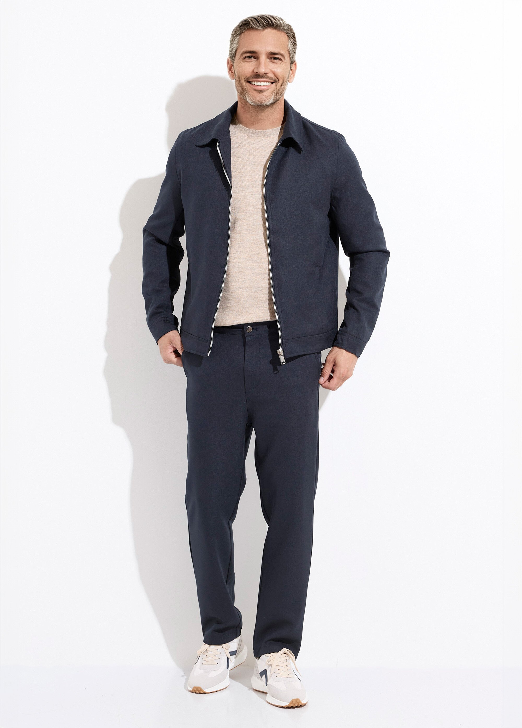 Veste zippée légère casual chic Homme Bleu FRIVESQQ108Y60 SF1