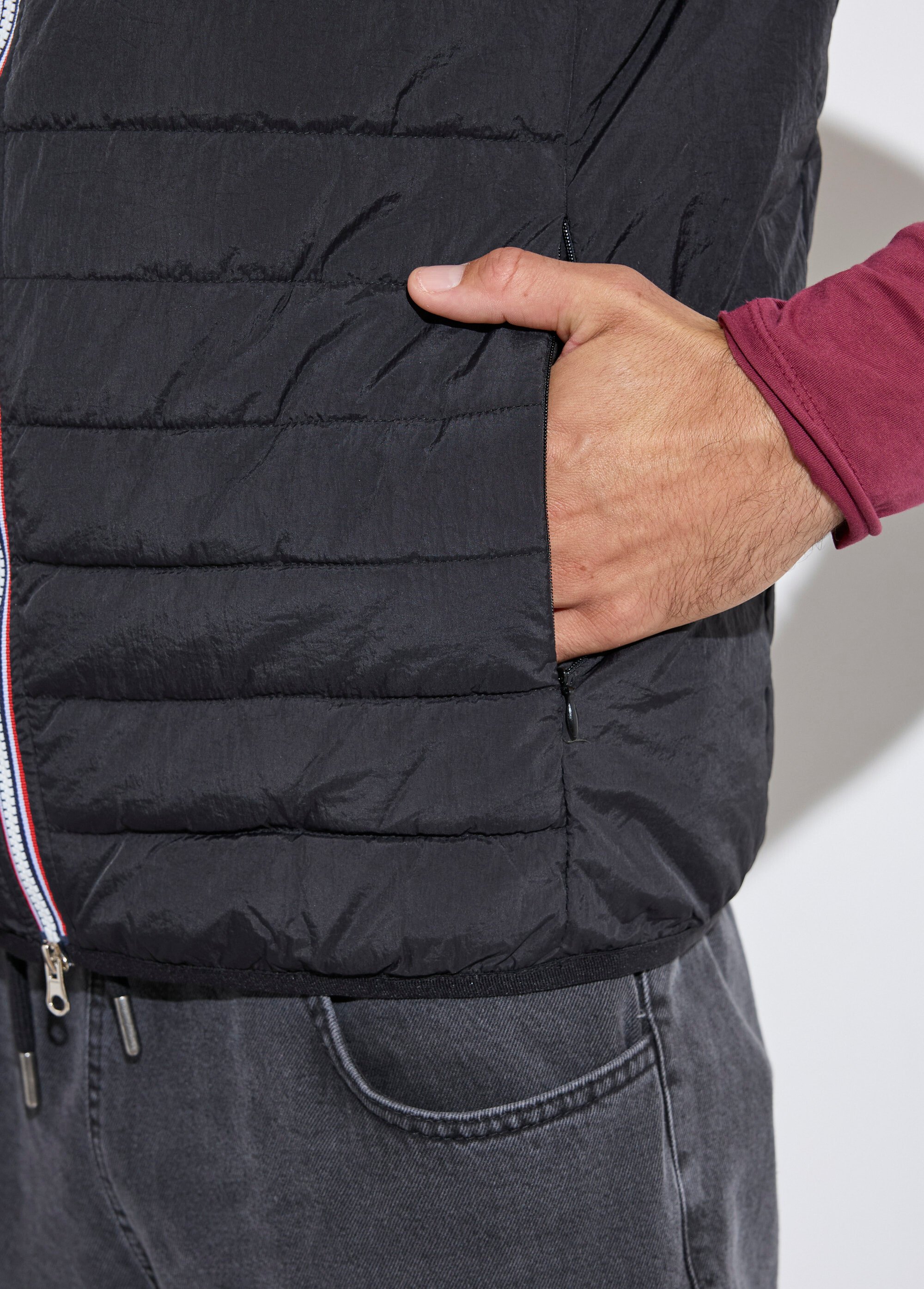 Doudoune sans manches surpiquée matelassée