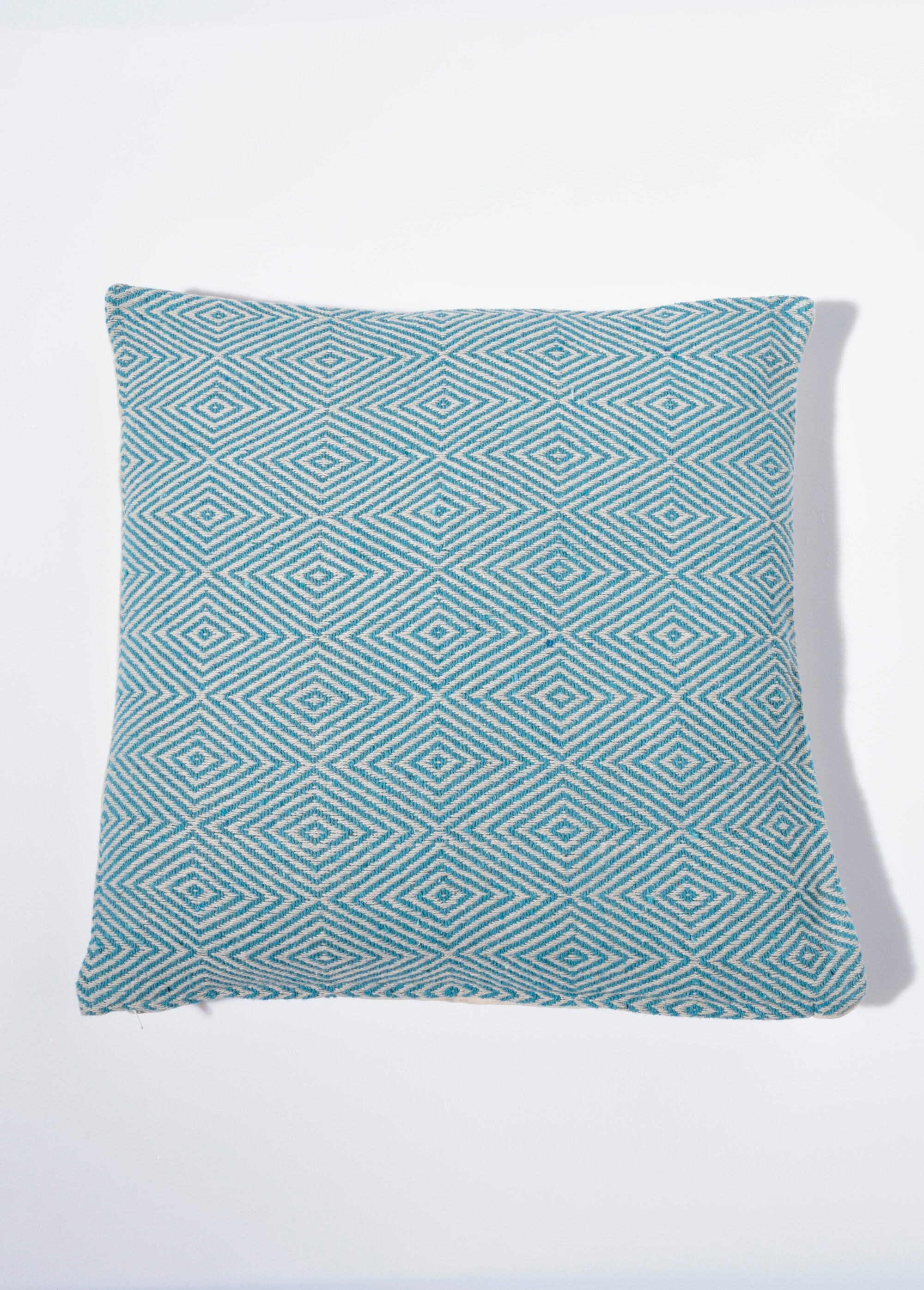 Housse coussin tissée 50x50cm, losanges Bleu COTZZ70296 FA1