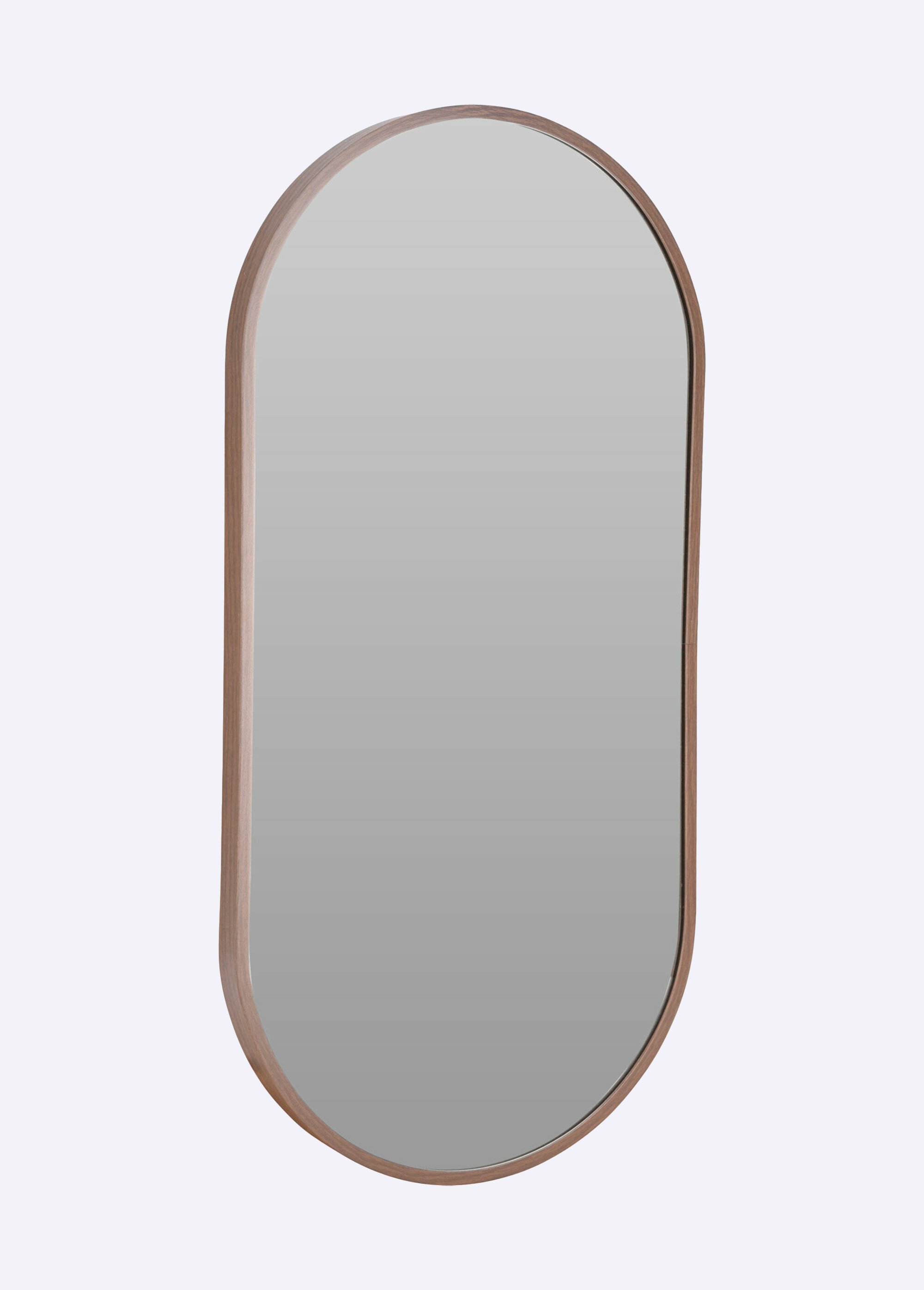 Miroir ovale avec contour fin en métal