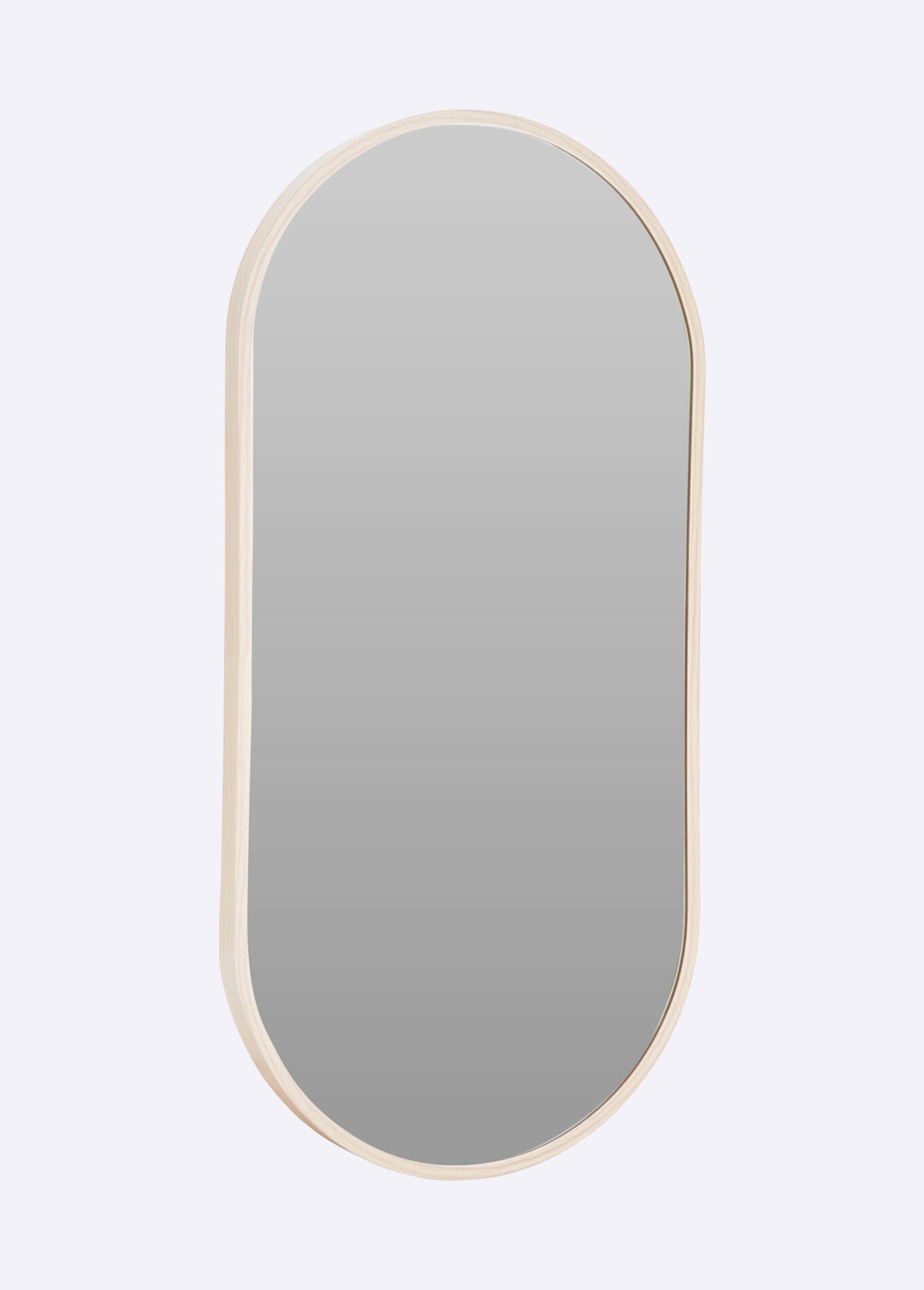 Miroir ovale avec contour fin en métal