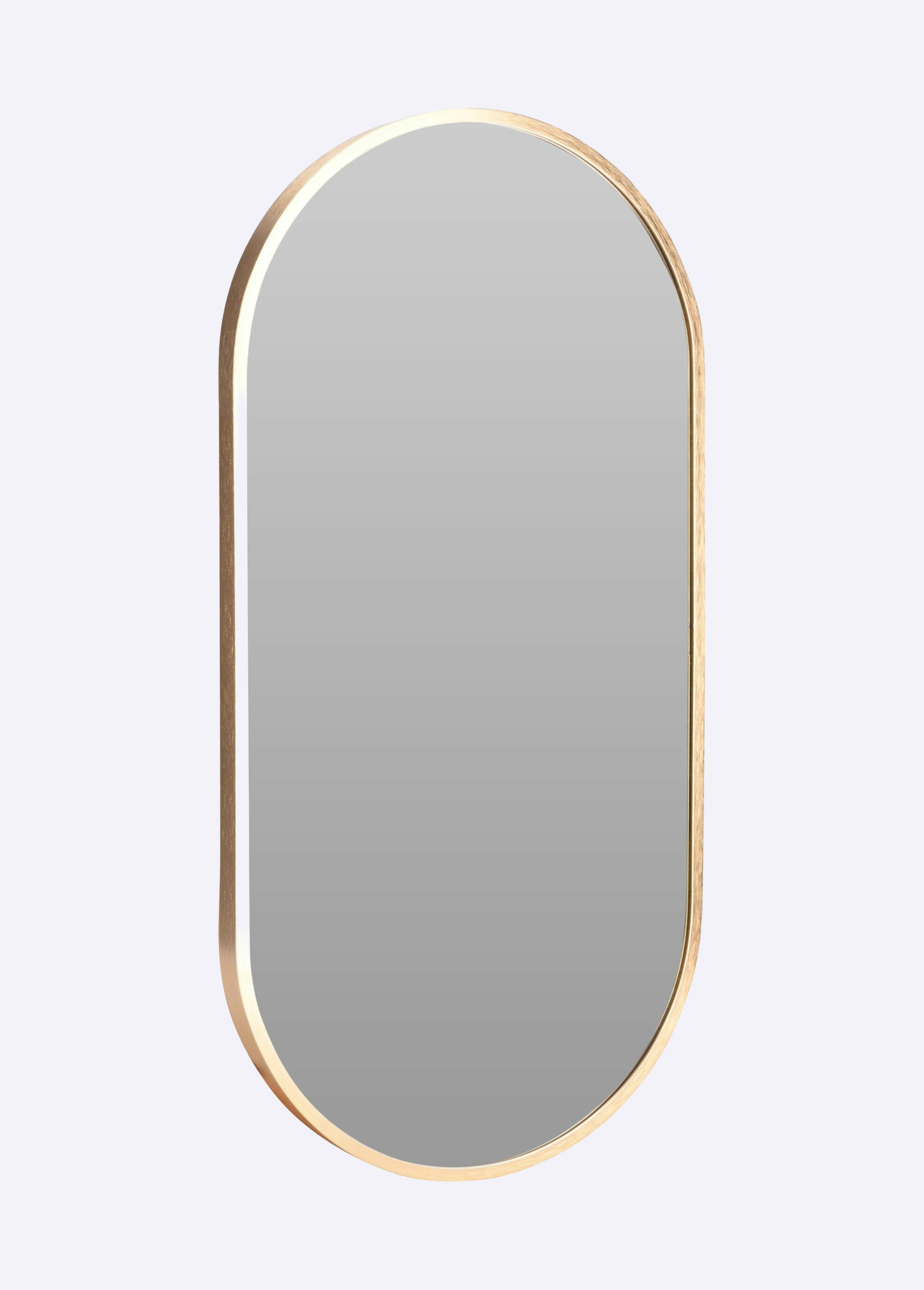 Miroir ovale avec contour fin en métal