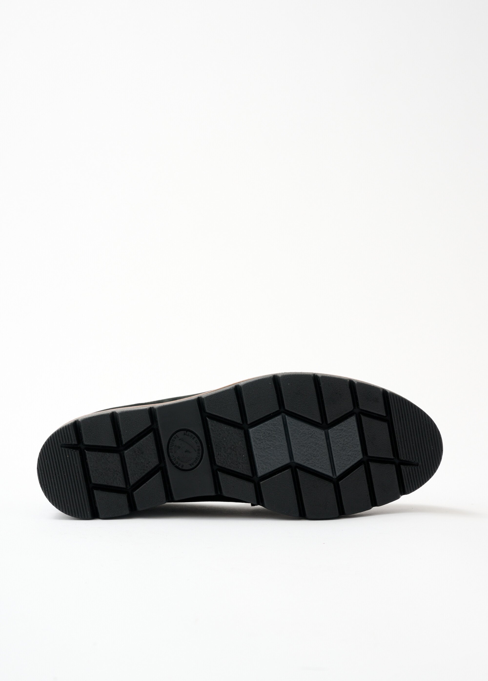Mocassins grande largeur cuir chaîne à maillons Femme Noir OCTA UN1
