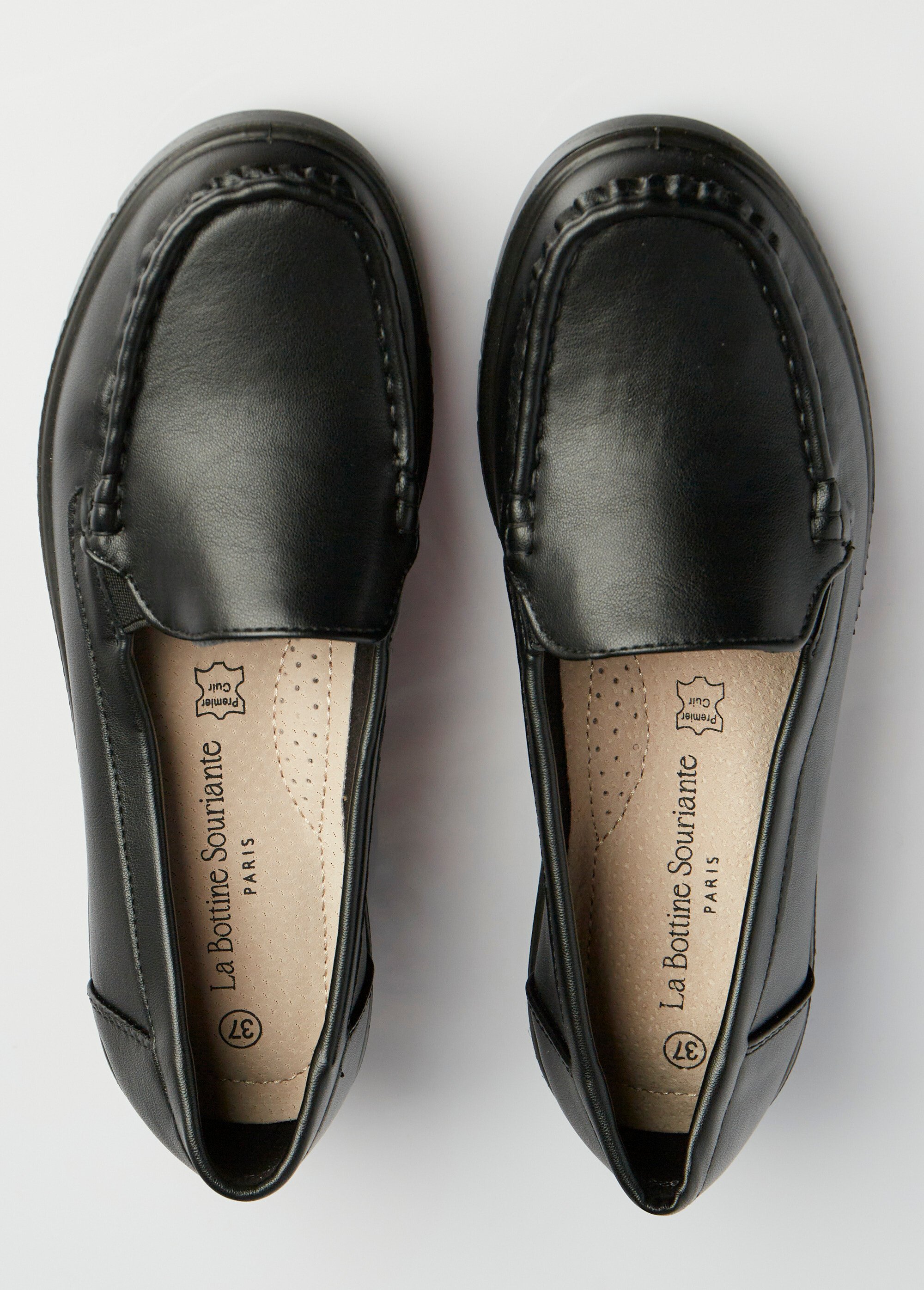 Mocassins avec semelle compensée fantaisie Femme Noir LBSDYH8822 OV1