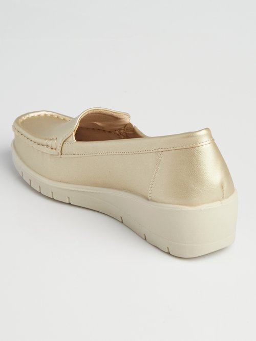Mocassins avec semelle compensée fantaisie Femme Doré LBSDYH8822 DO1