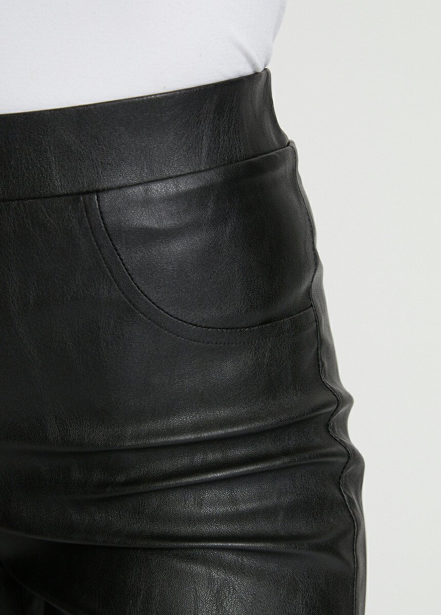 Pantalon droit simili aspect peau Femme Noir NORIEGA DE1