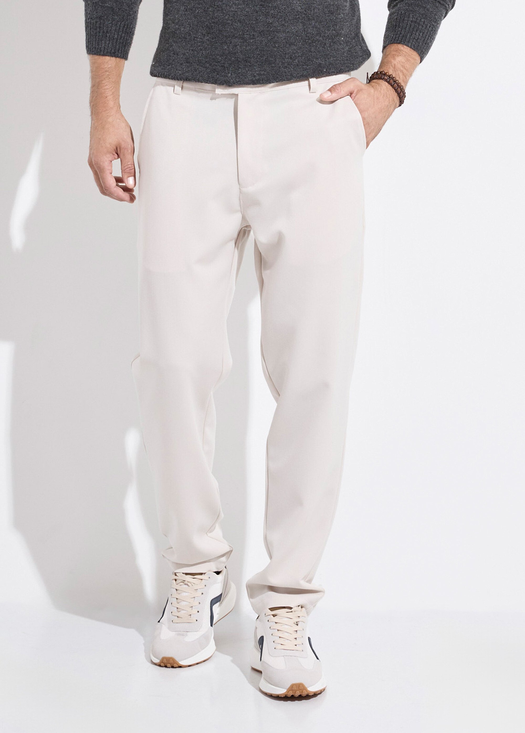 Pantalon coupe casual chic Homme Beige FRIBM2125 FA1