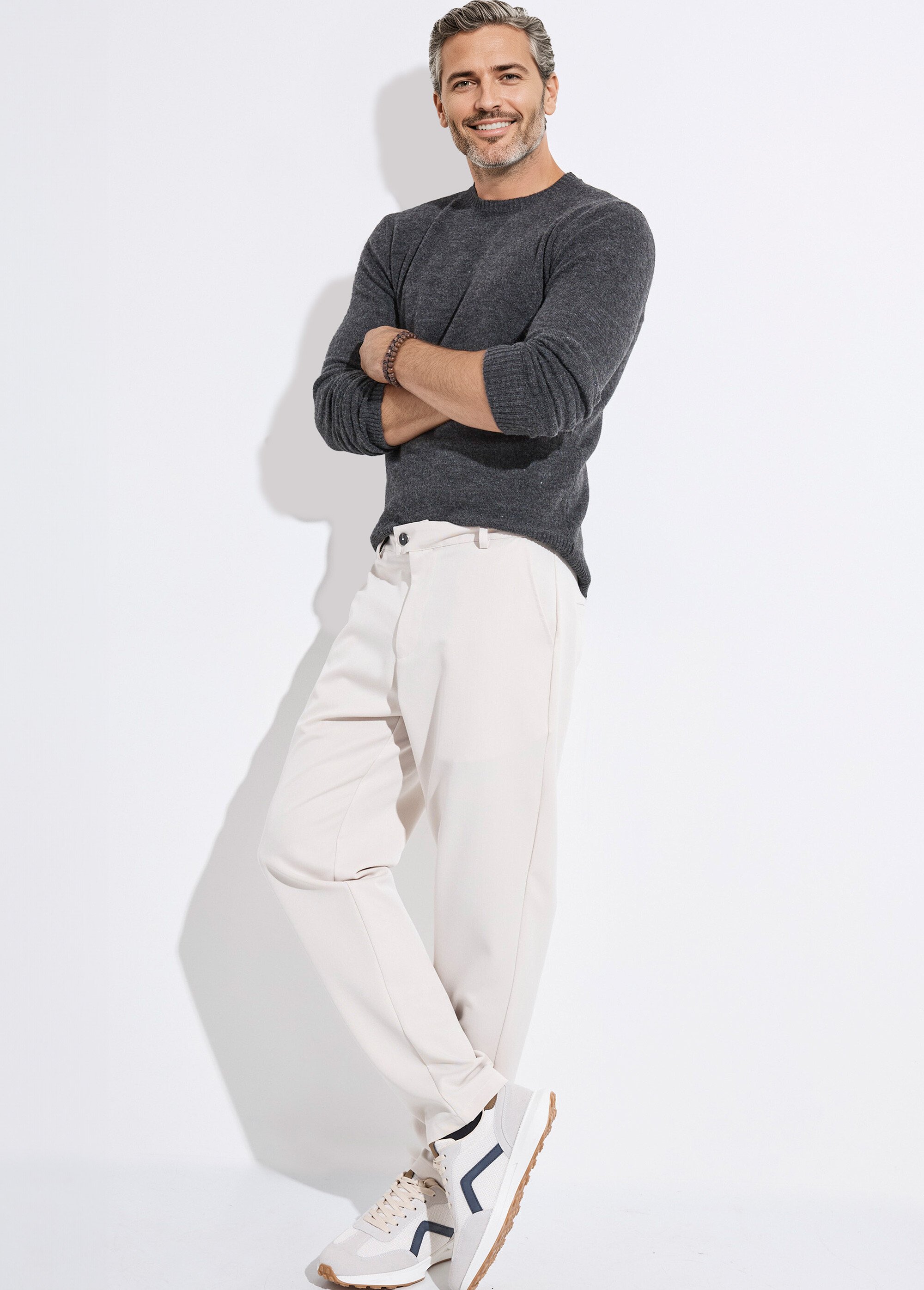 Pantalon coupe casual chic Homme Beige FRIBM2125 MV1