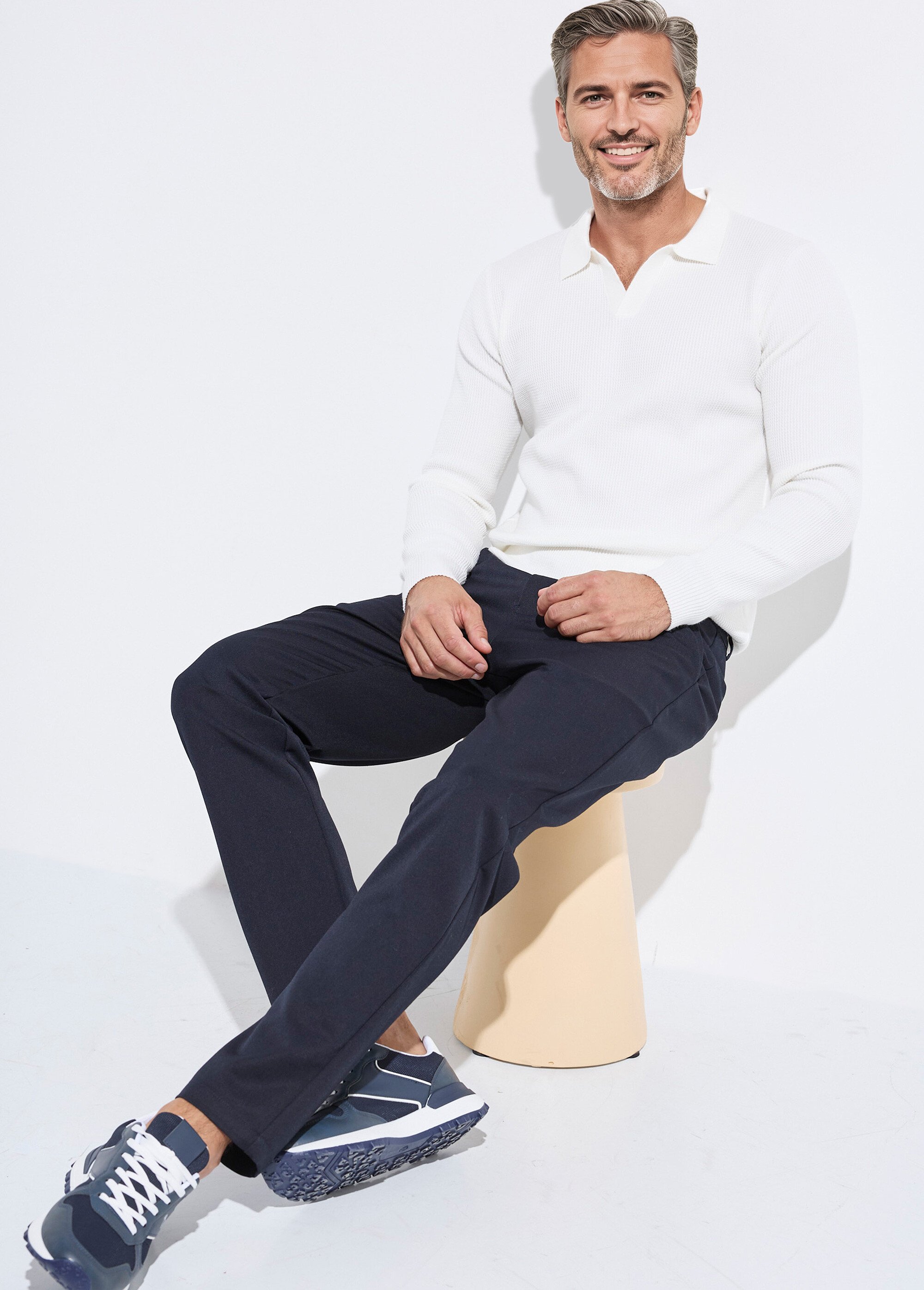 Pantalon coupe casual chic Homme Bleu FRIBM2125 MV1