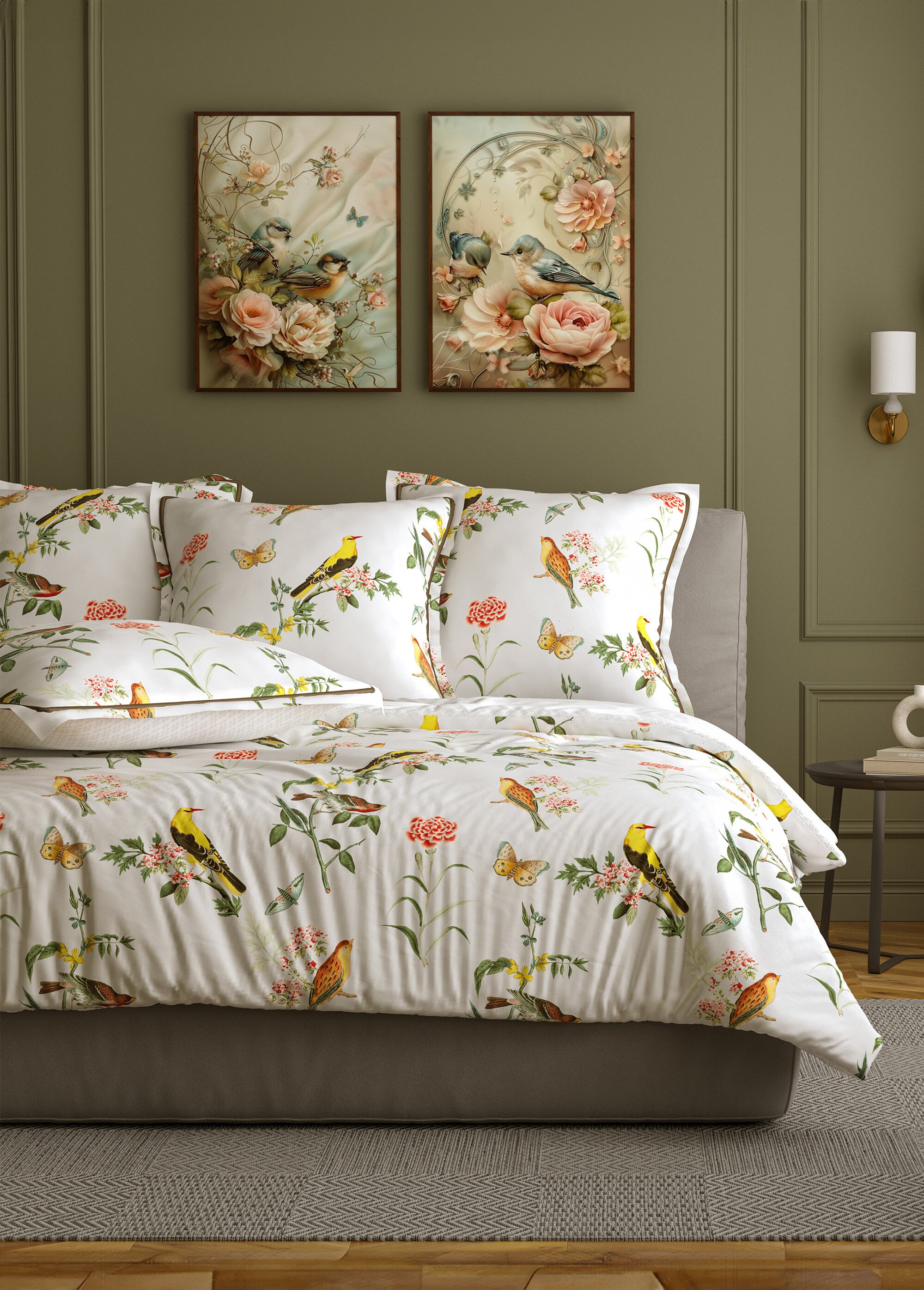 Parure de lit 3 pièces avec housse de couette, jardin