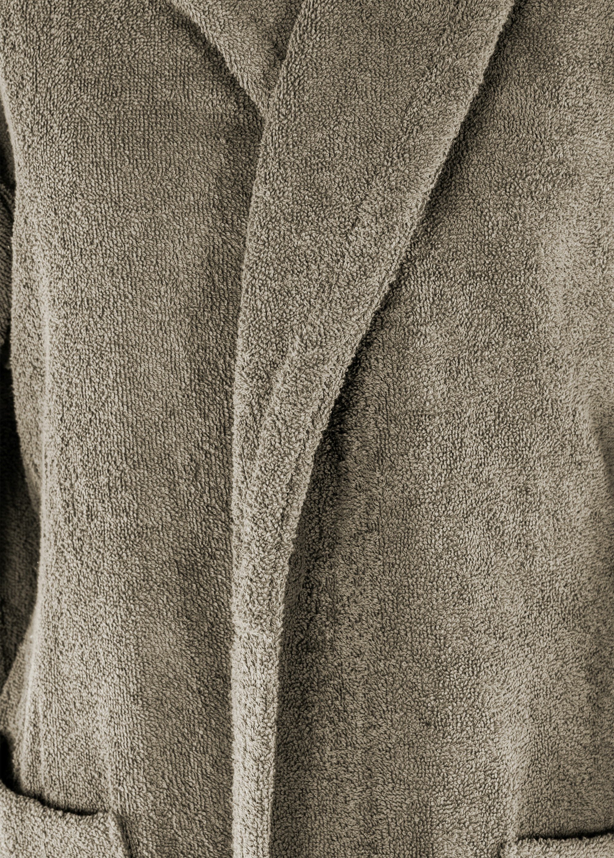 Peignoir long en éponge, avec col châle Marron TIS-PEIGNODELUX DE3