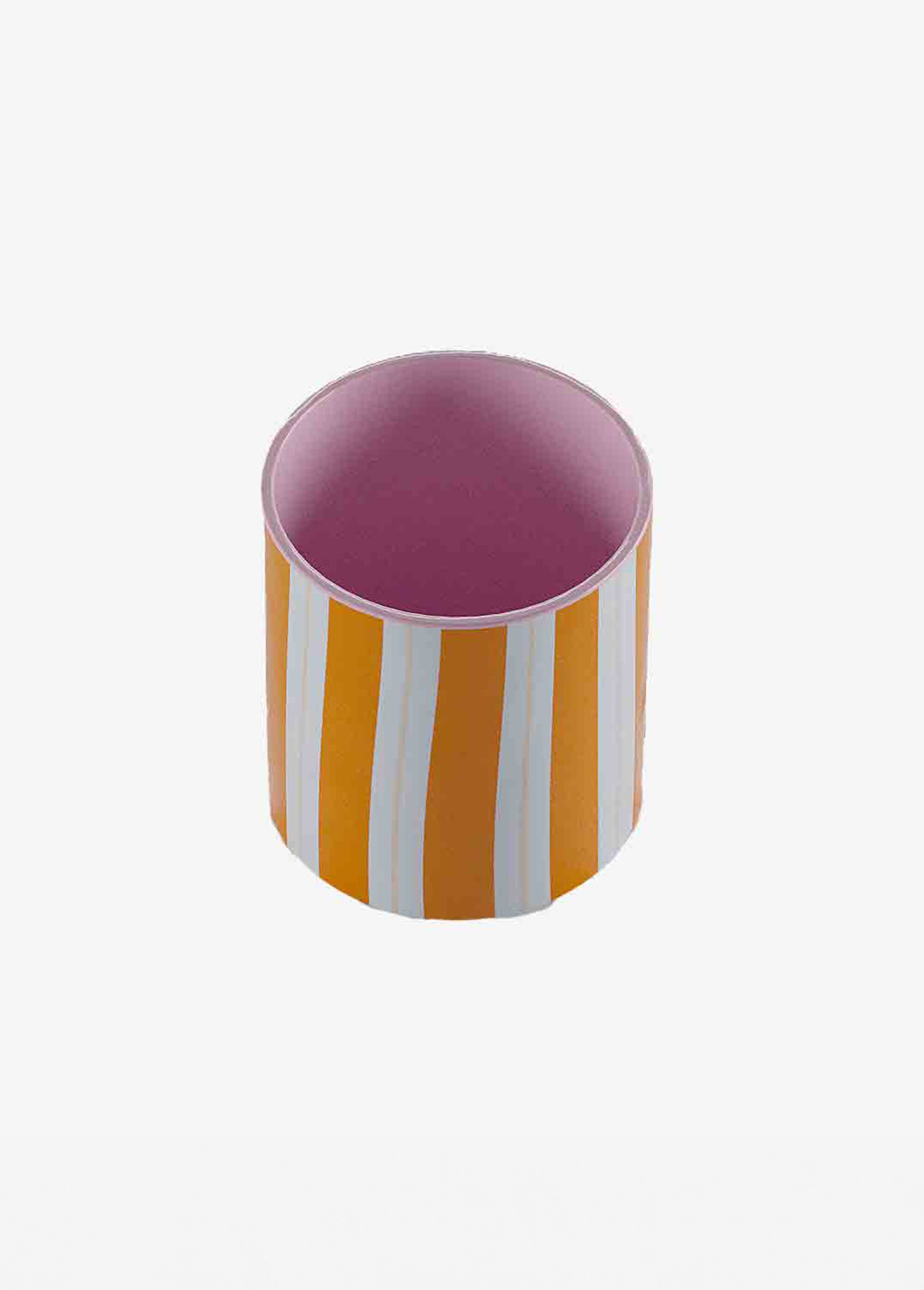 Petit vase cylindrique à rayures, céramique Orange POT-ORLANDO DE1