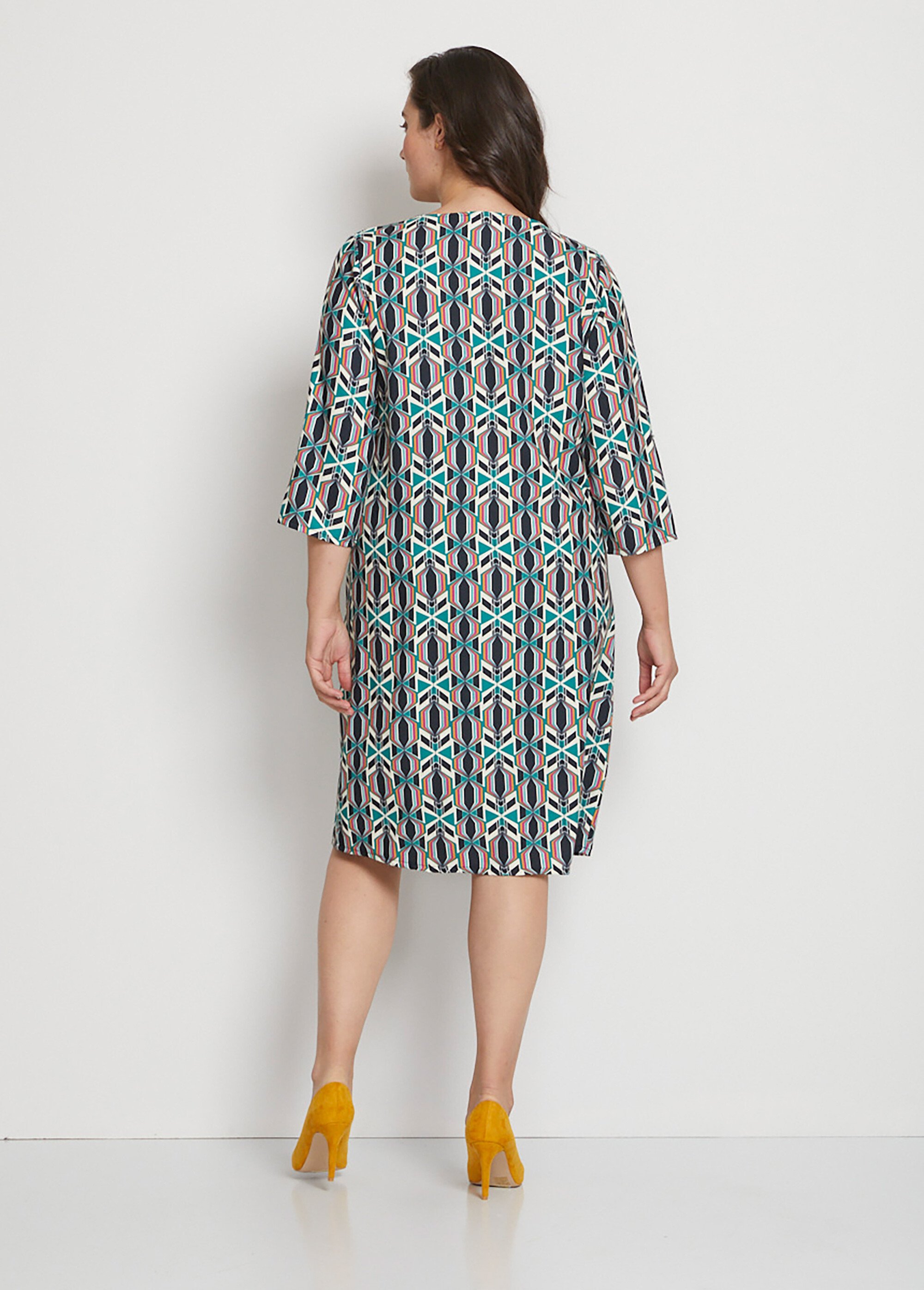 Robe courte droite imprimé graphique