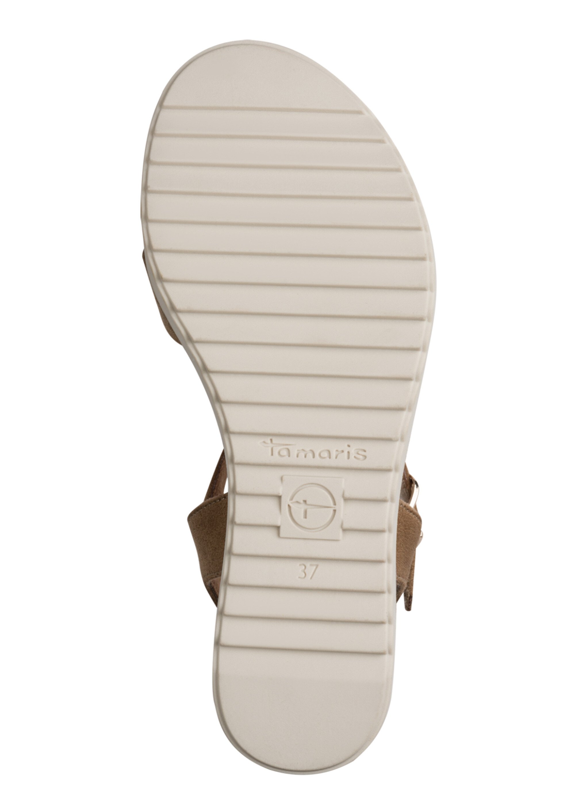 Sandales compensées avec brides croisées Femme Beige TAM12811644 UN1