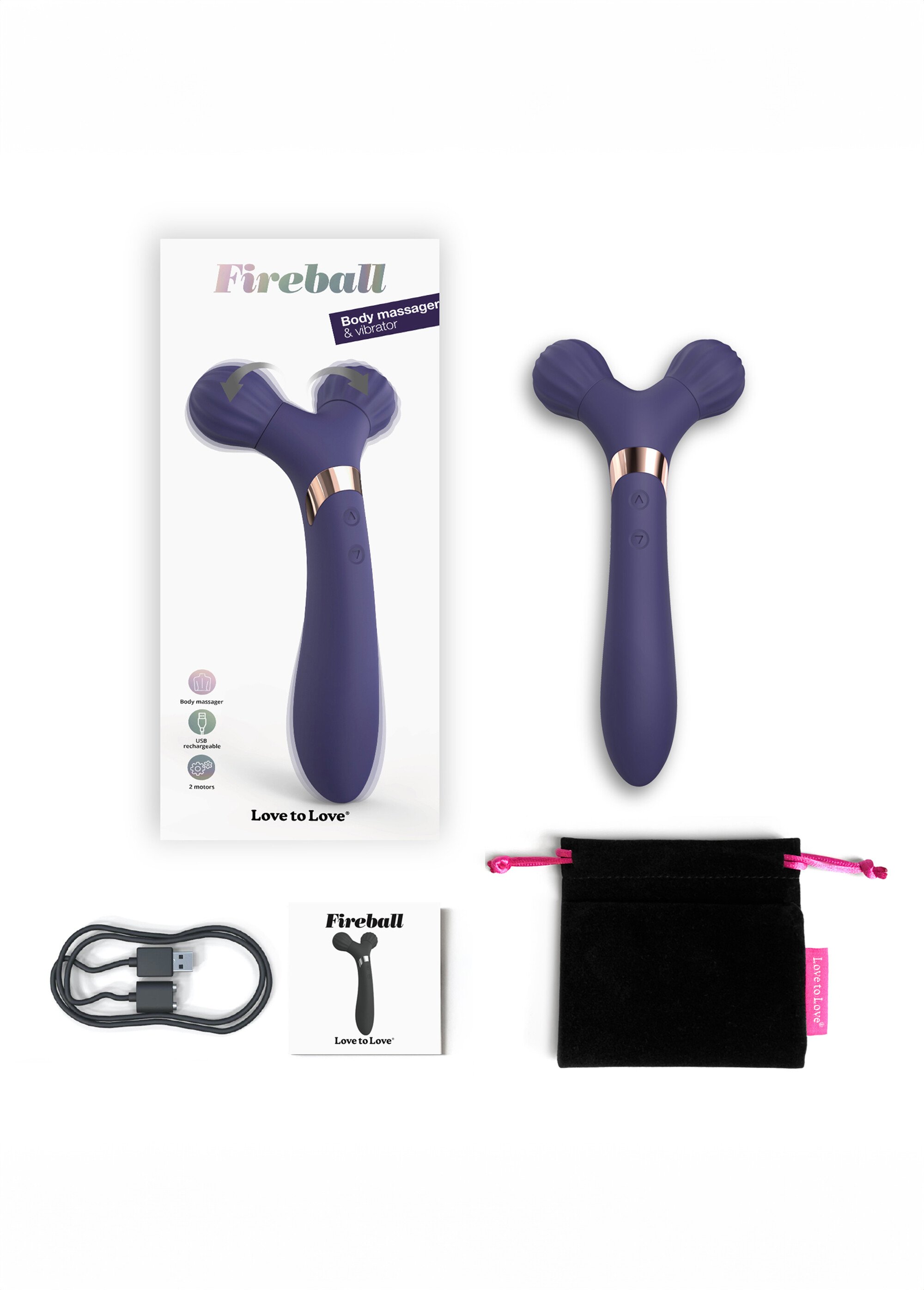 Sextoy vibrant et massant Fire Ball BLEU LOV-6032770 DE4