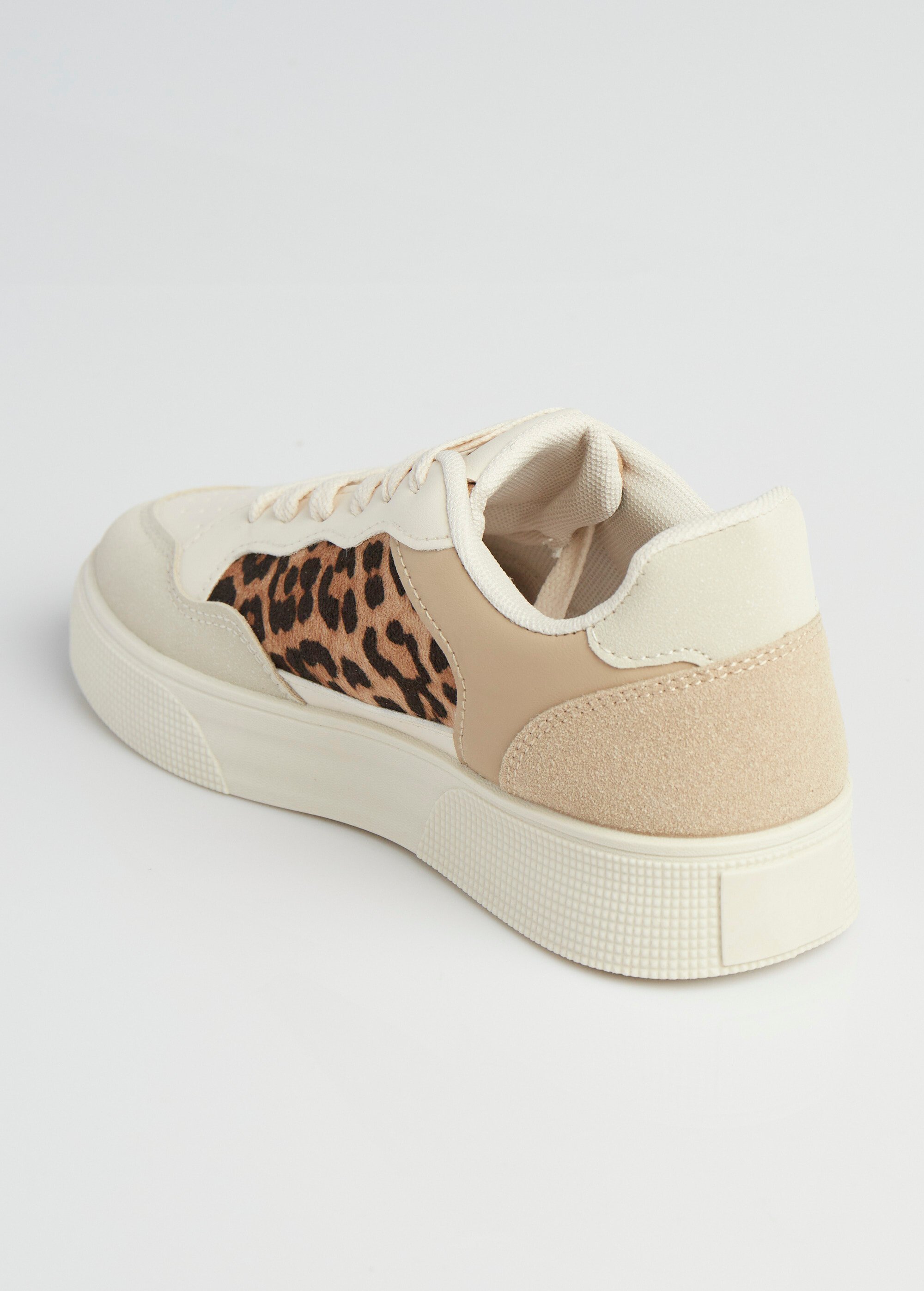 Sneakers multimatières à lacets
