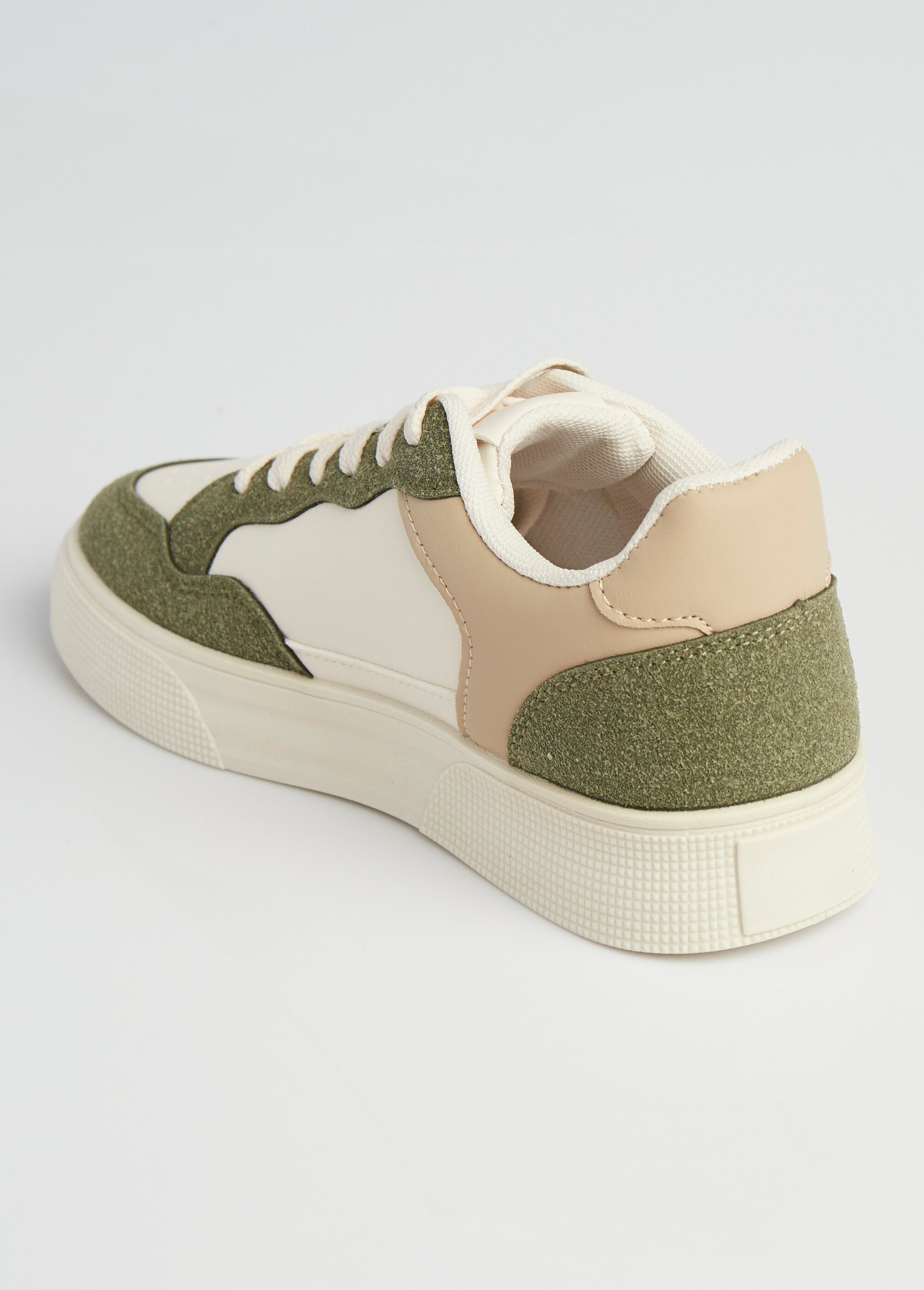 Sneakers multimatières à lacets Femme Vert LBSDCX9691 DO1