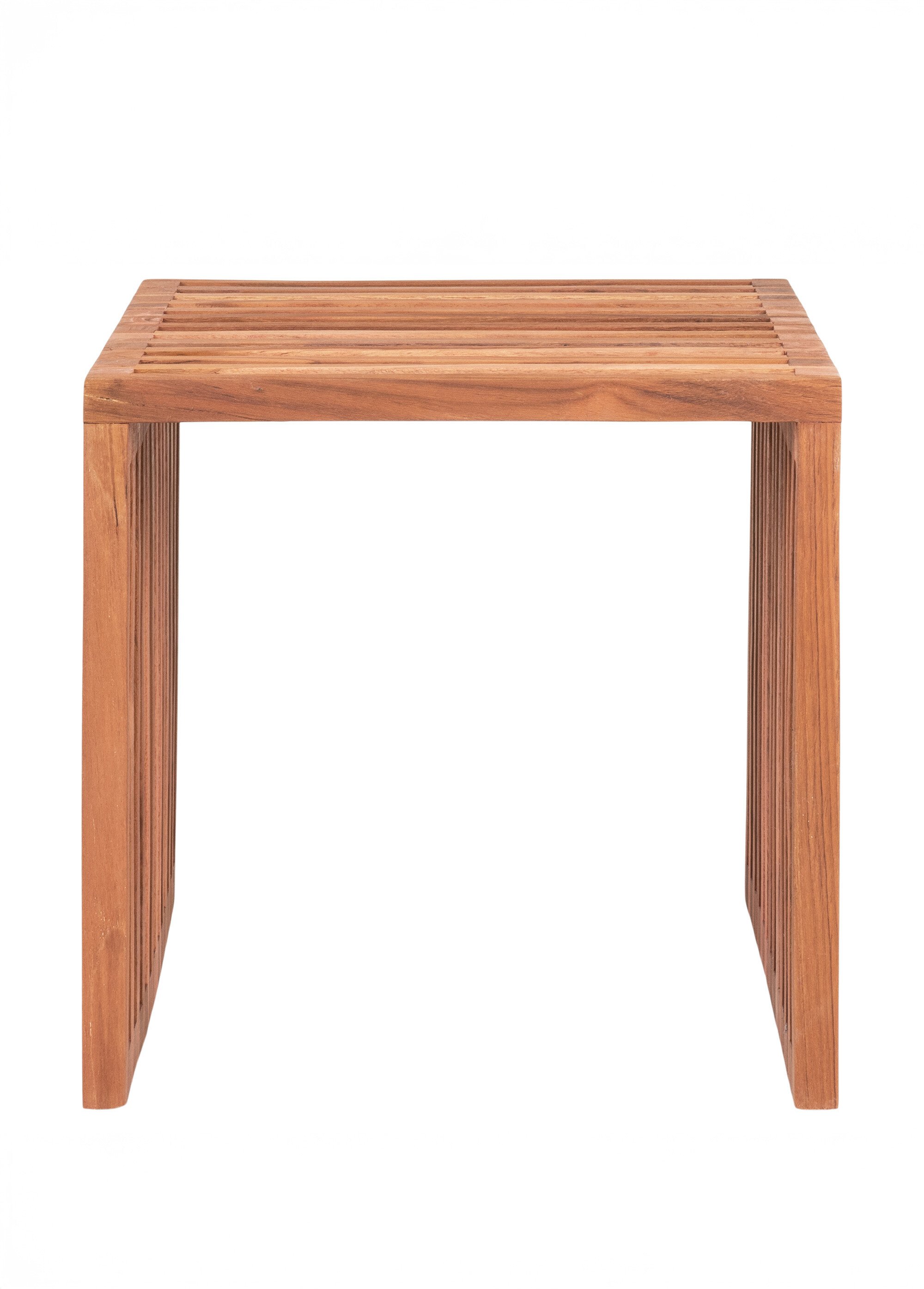 Table basse en teck, lattes ajourées