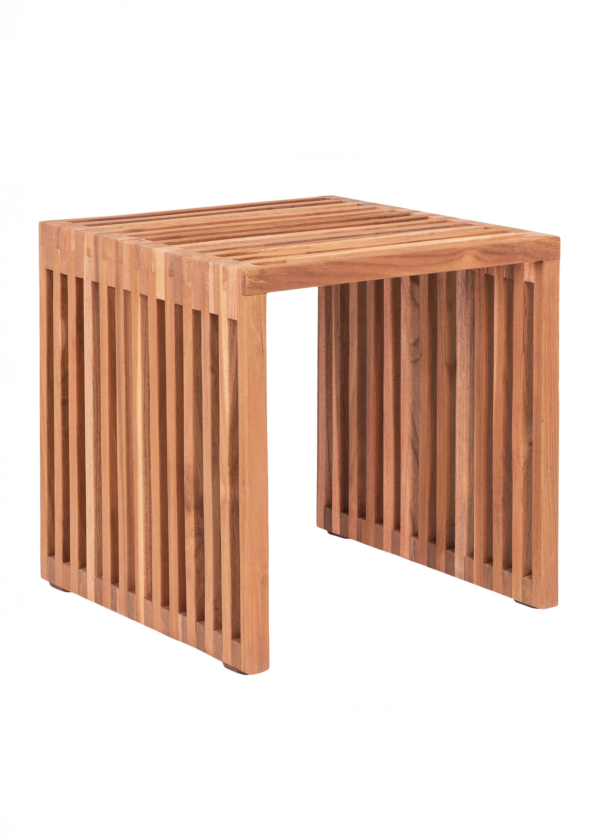 Table basse en teck, lattes ajourées