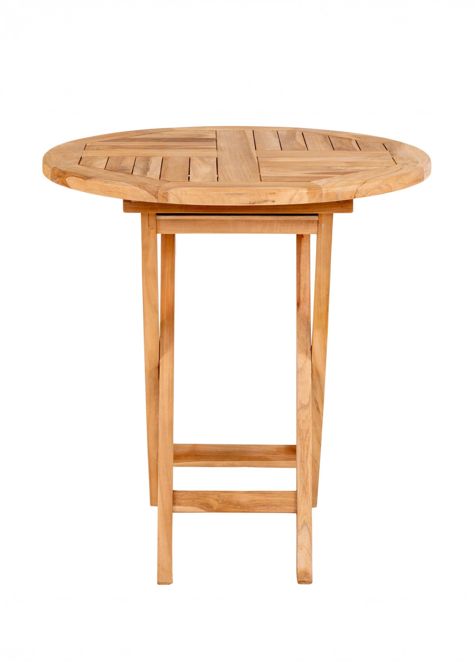 Table basse ronde pliante, bois de teck BEIGE HN-7501100 DE1
