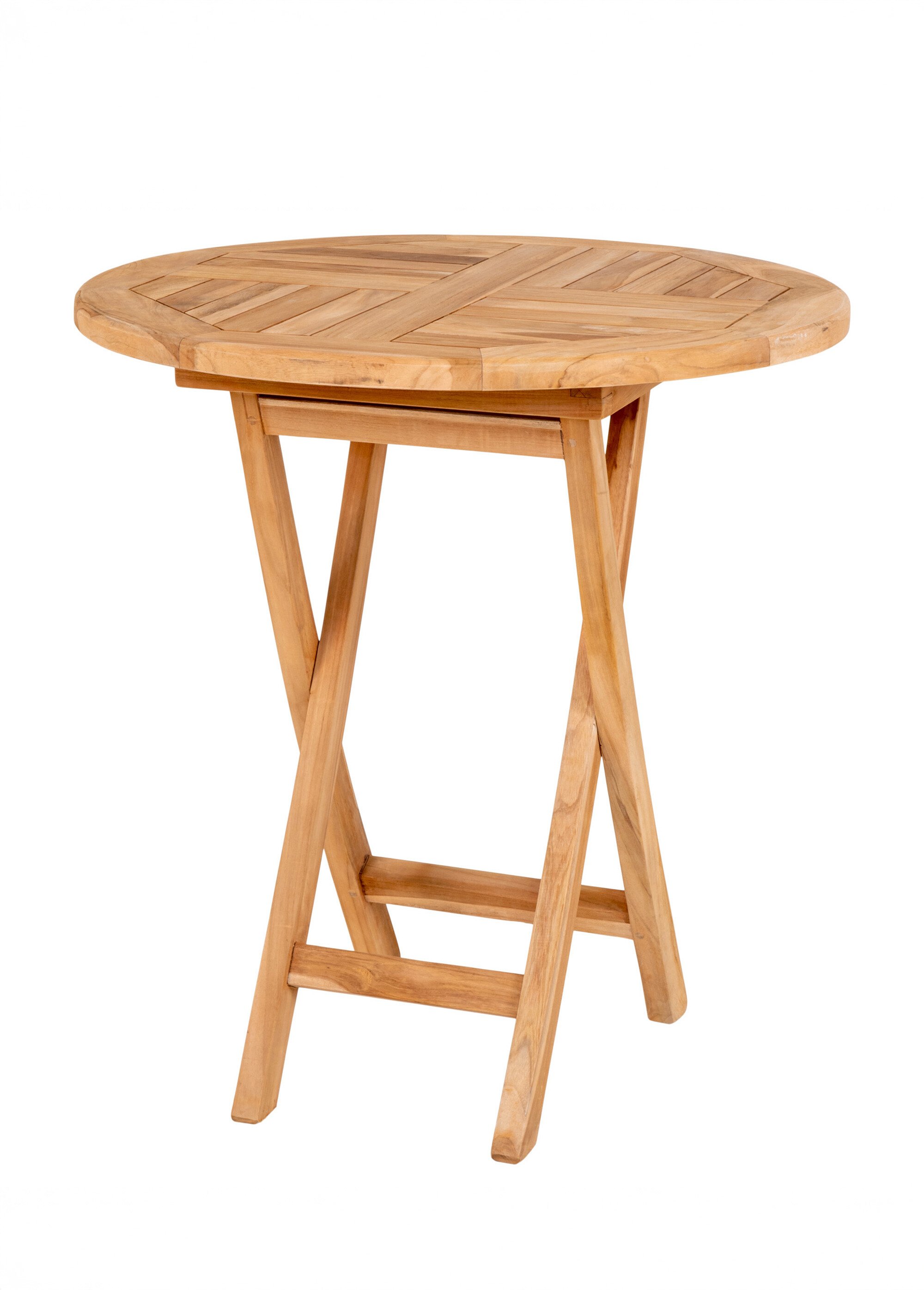 Table basse ronde pliante, bois de teck BEIGE HN-7501100 FA1