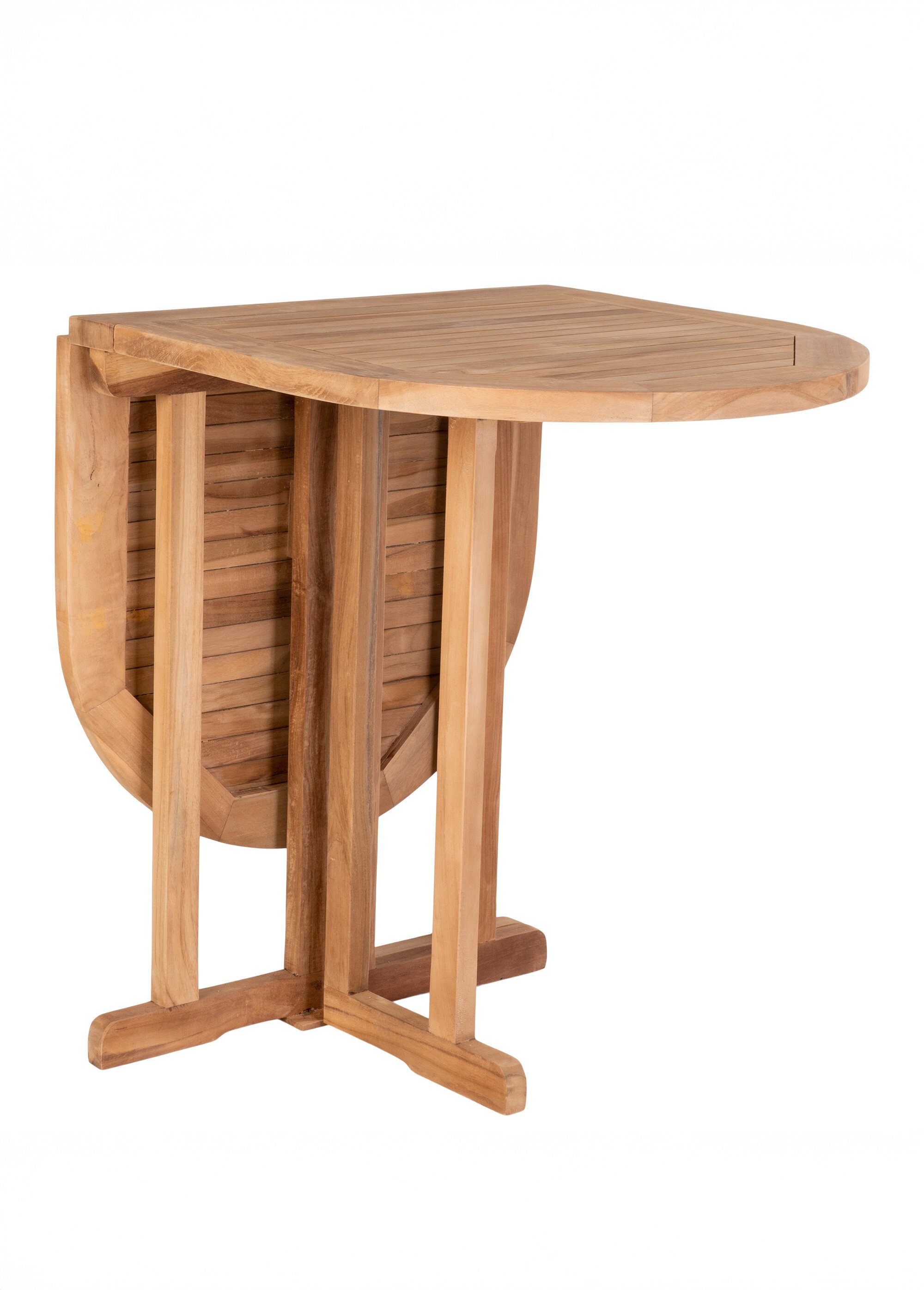 Table d'appoint pliante ovale en teck BEIGE HN-7501145 DE1