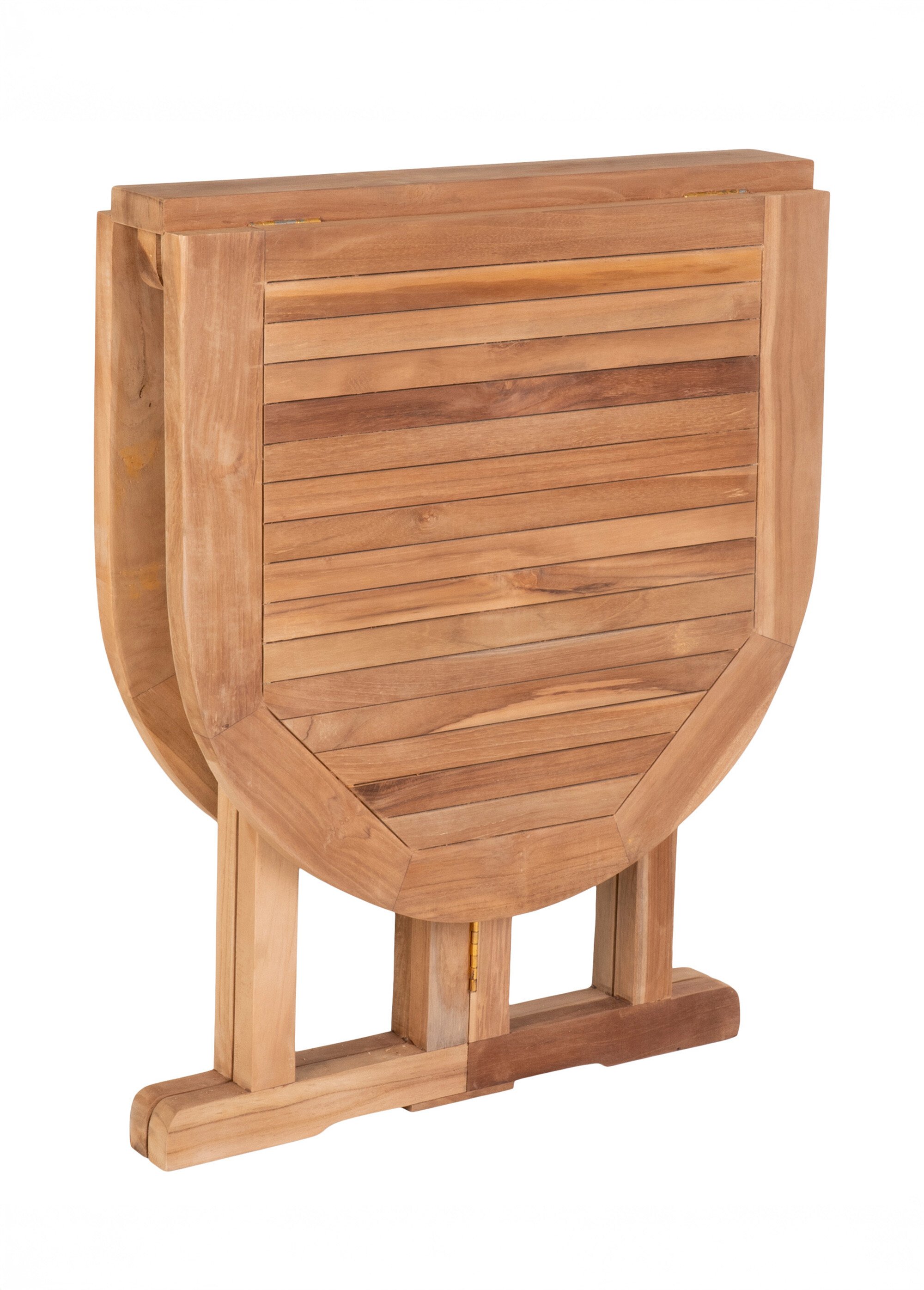 Table d'appoint pliante ovale en teck BEIGE HN-7501145 DE2