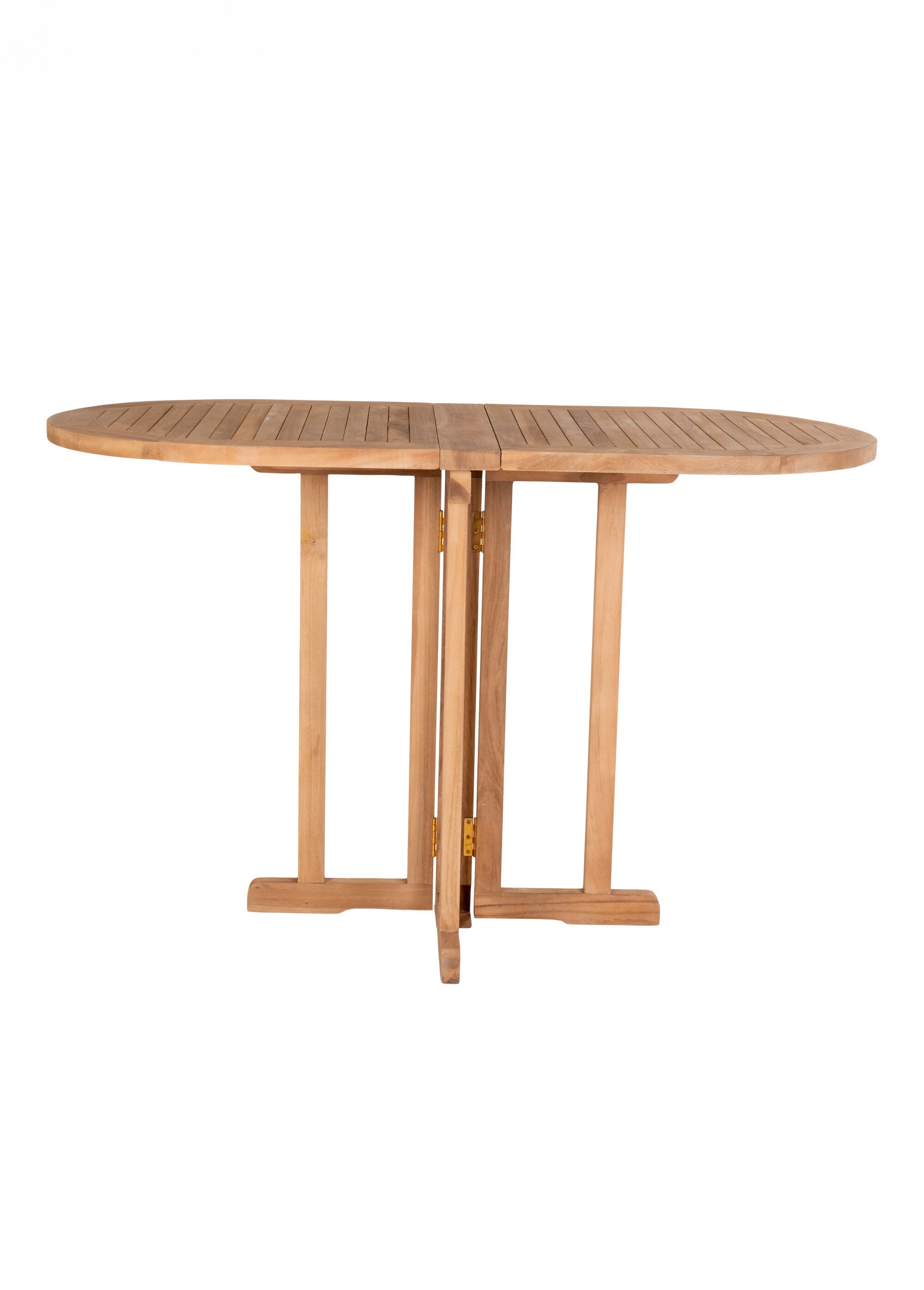 Table d'appoint pliante ovale en teck BEIGE HN-7501145 FA1